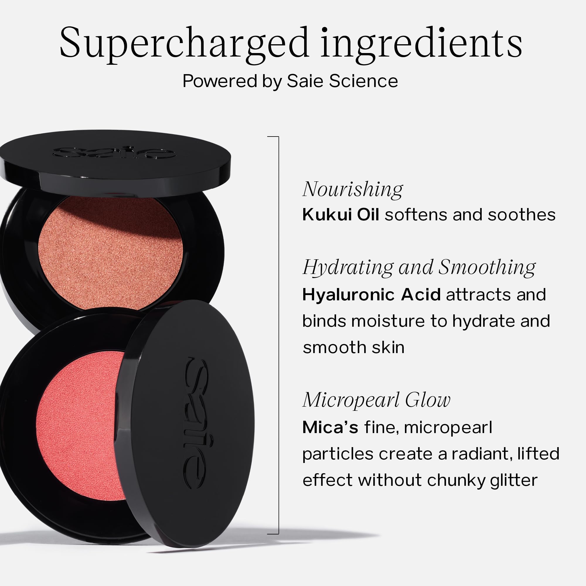 Saie Glow Sculpt Multi-Use Highlighter + Cream Blush - Lightweight with Hyaluronic Acid + Micropearl for Radiant, Glowing Skin -