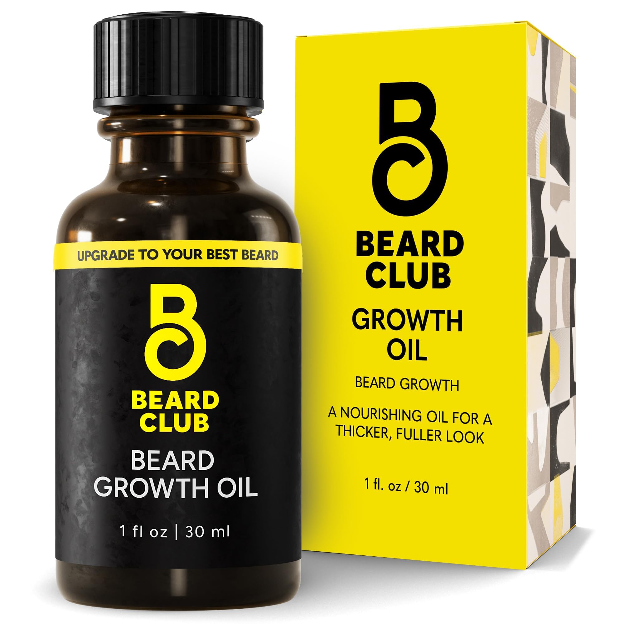 Beard Club - Beard Growth Oil - Grow A Thicker Fuller Beard & Hair, Fill in Patches - Healthy Natural Castor, Coconut and Avocad