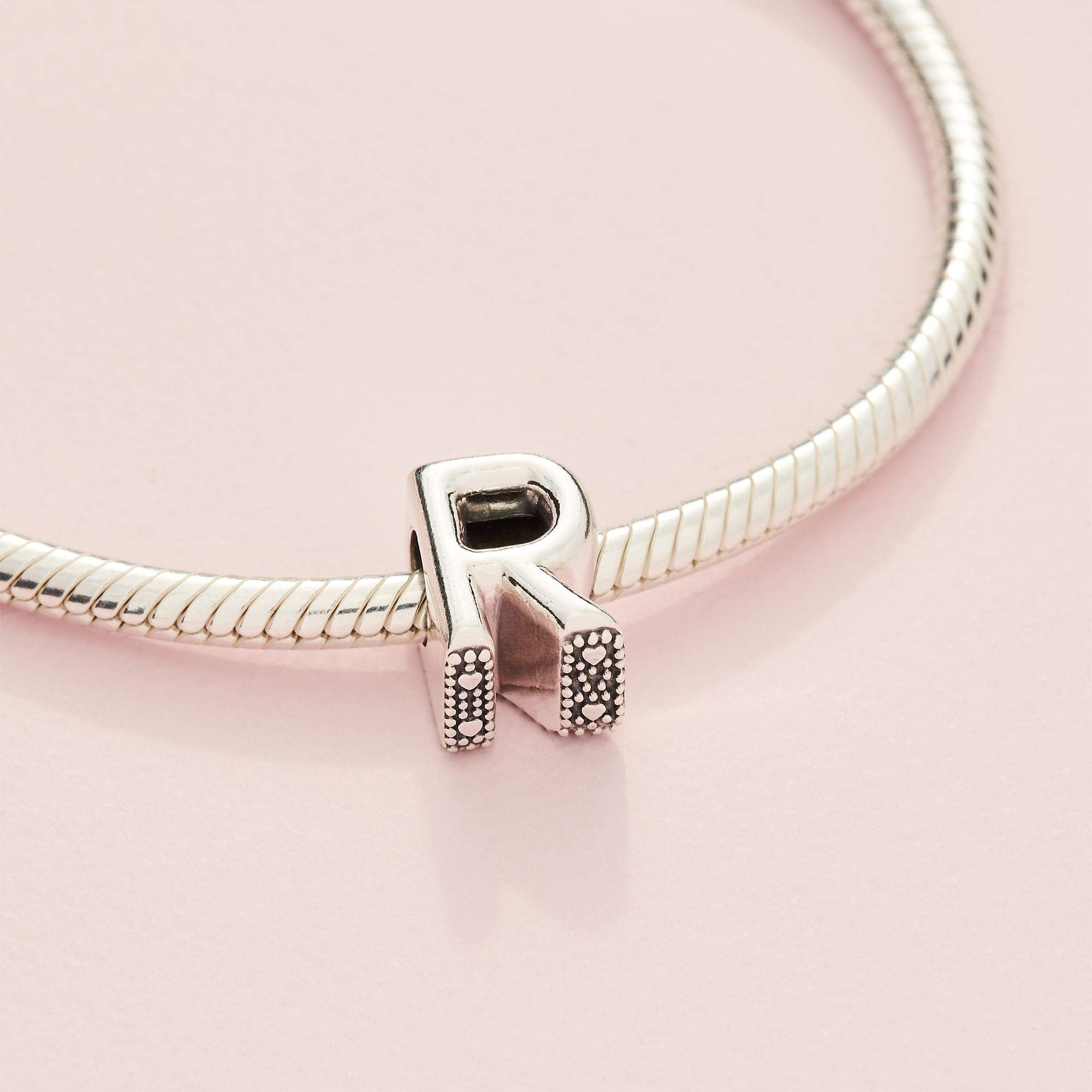 Pandora Letter R Alphabet Charm - Compatible Moments Bracelets - Jewelry for Women - Gift for Women in Your Life - Made with Ste