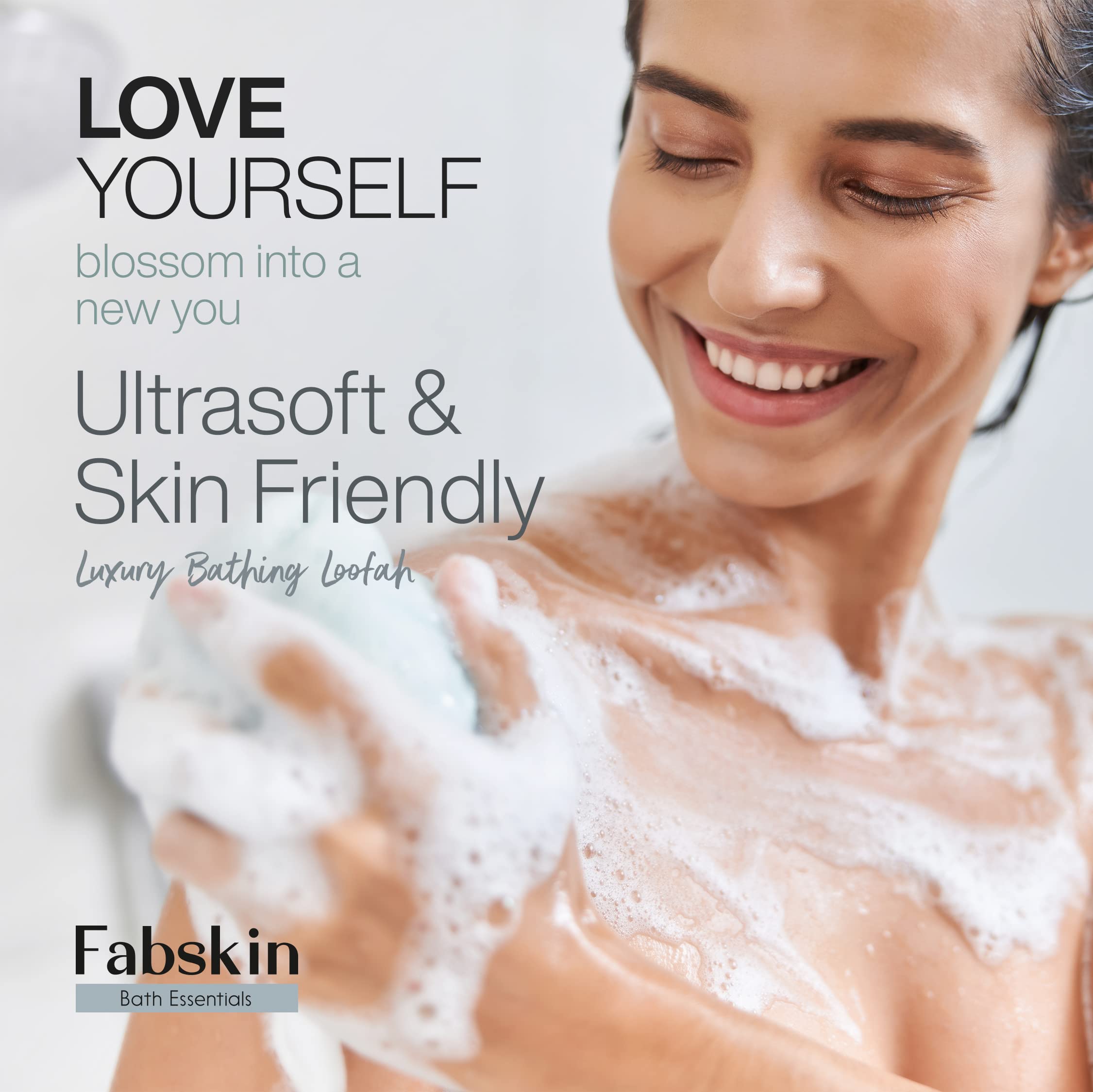 FABSKIN Loofah for Bathing & Scalp Massager Shampoo Brush Combo For Men & Women | Black
