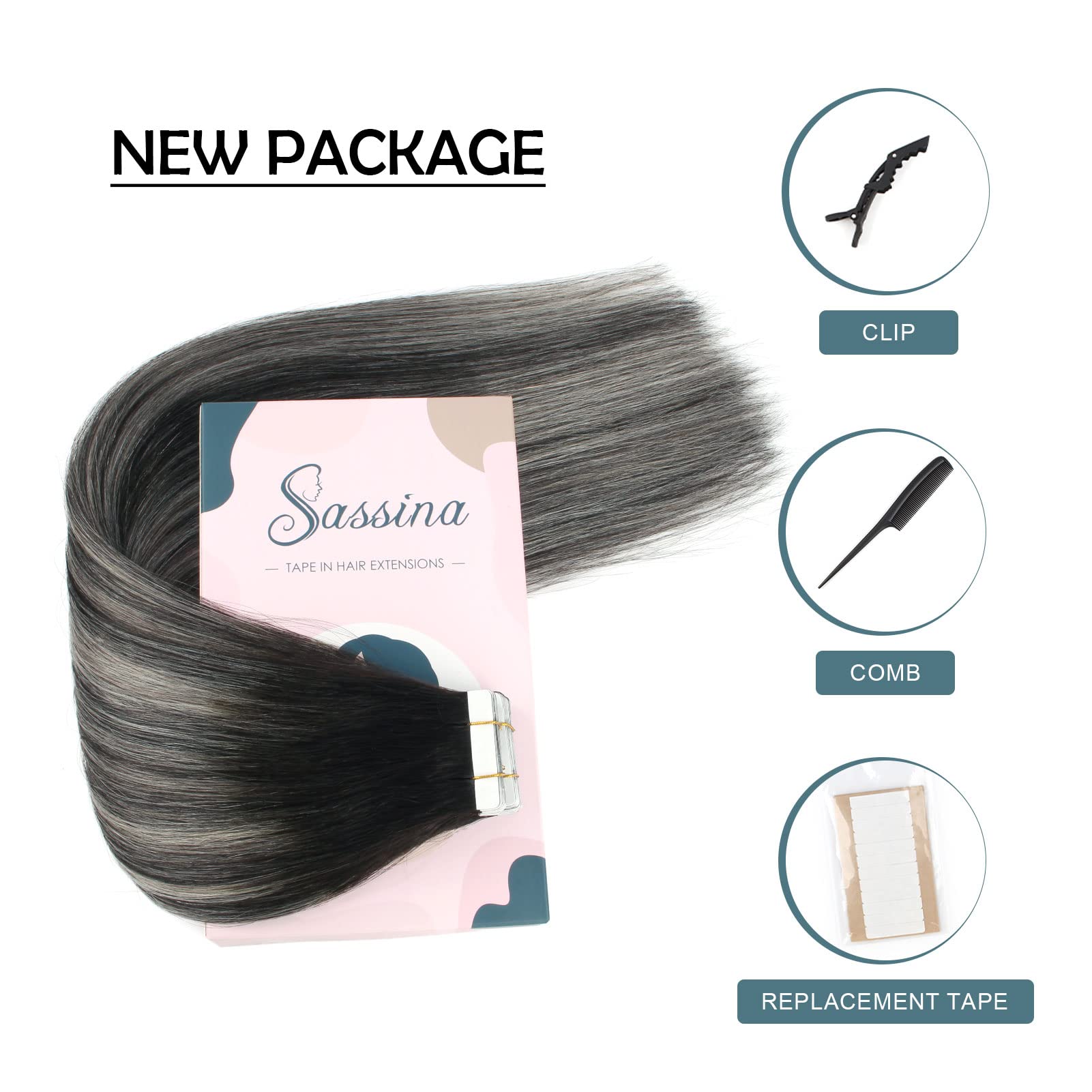 Sassina 20 Inch Human Hair Tape In Extensions Ombre Tape In Hair Extensions Human Hair Invisible Tape In Hair Extensions Human R