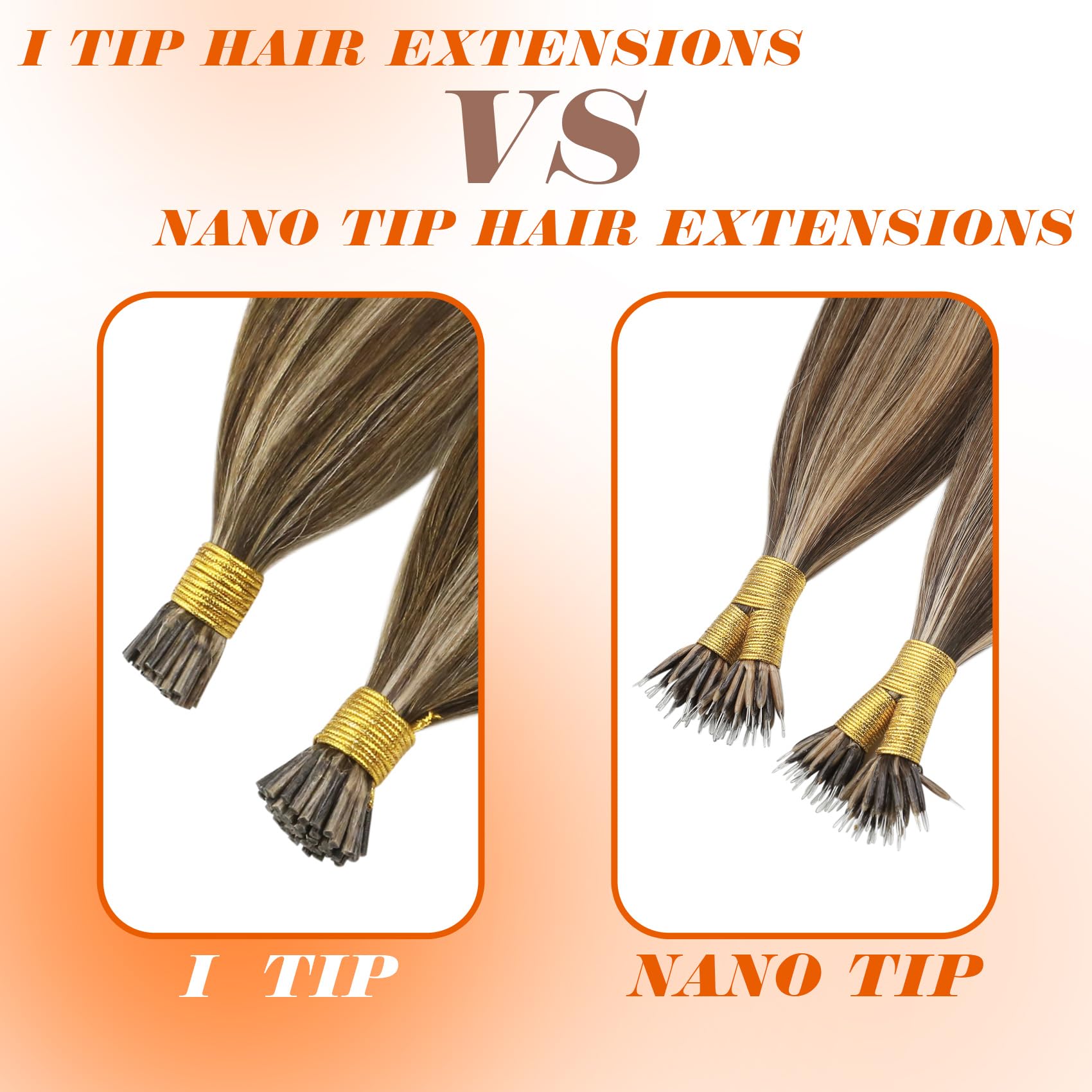 Sunny I Tip Hair Extensions Human Hair Brown Highlight Itip Hair Extensions Medium Brown Highlight Blonde I Tip Human Hair Exten