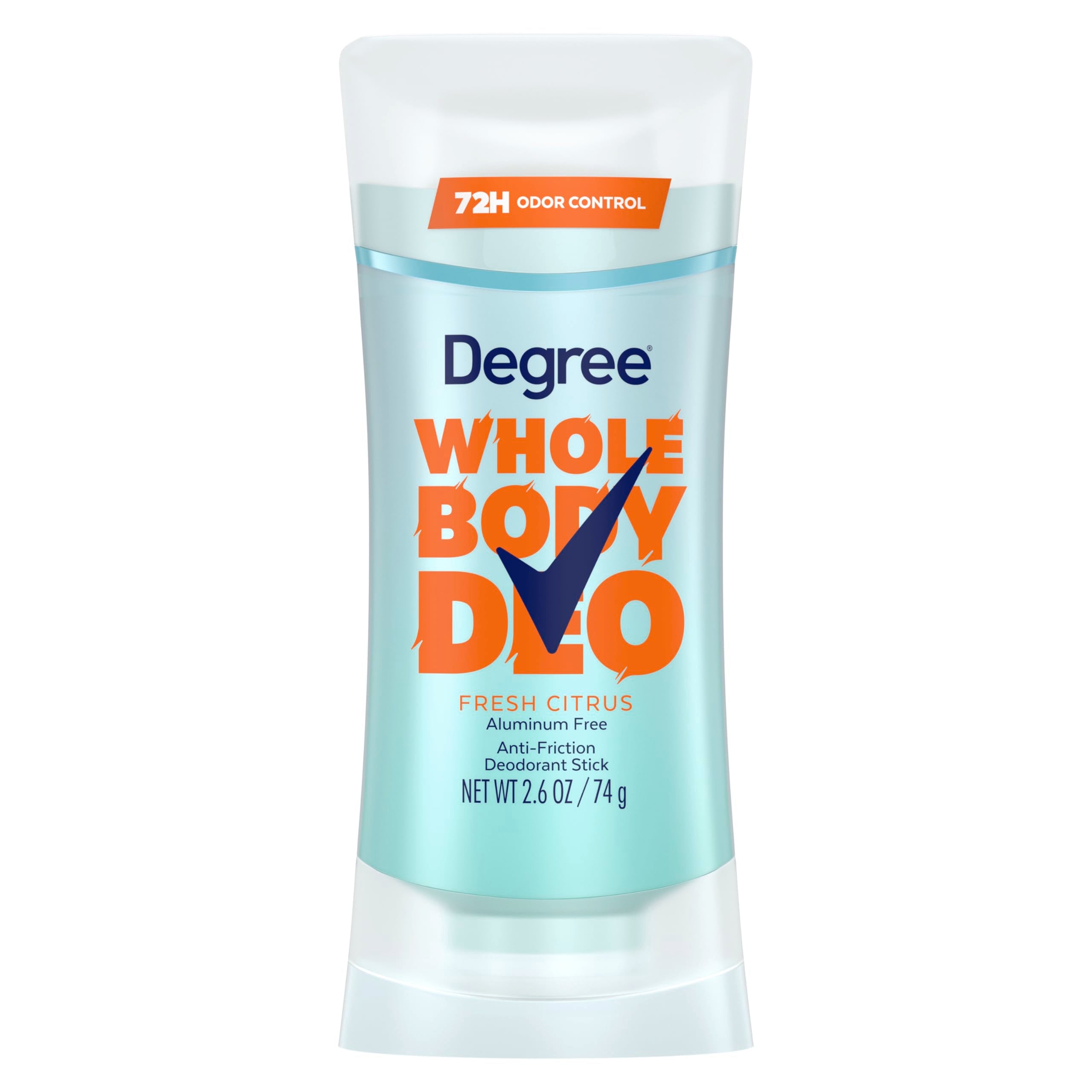 Degree Women Whole Body Deodorant Stick, Glides on Clear + Absorbs Sweat, Fresh Citrus Scent, Aluminum Free 72H Odor Protection 
