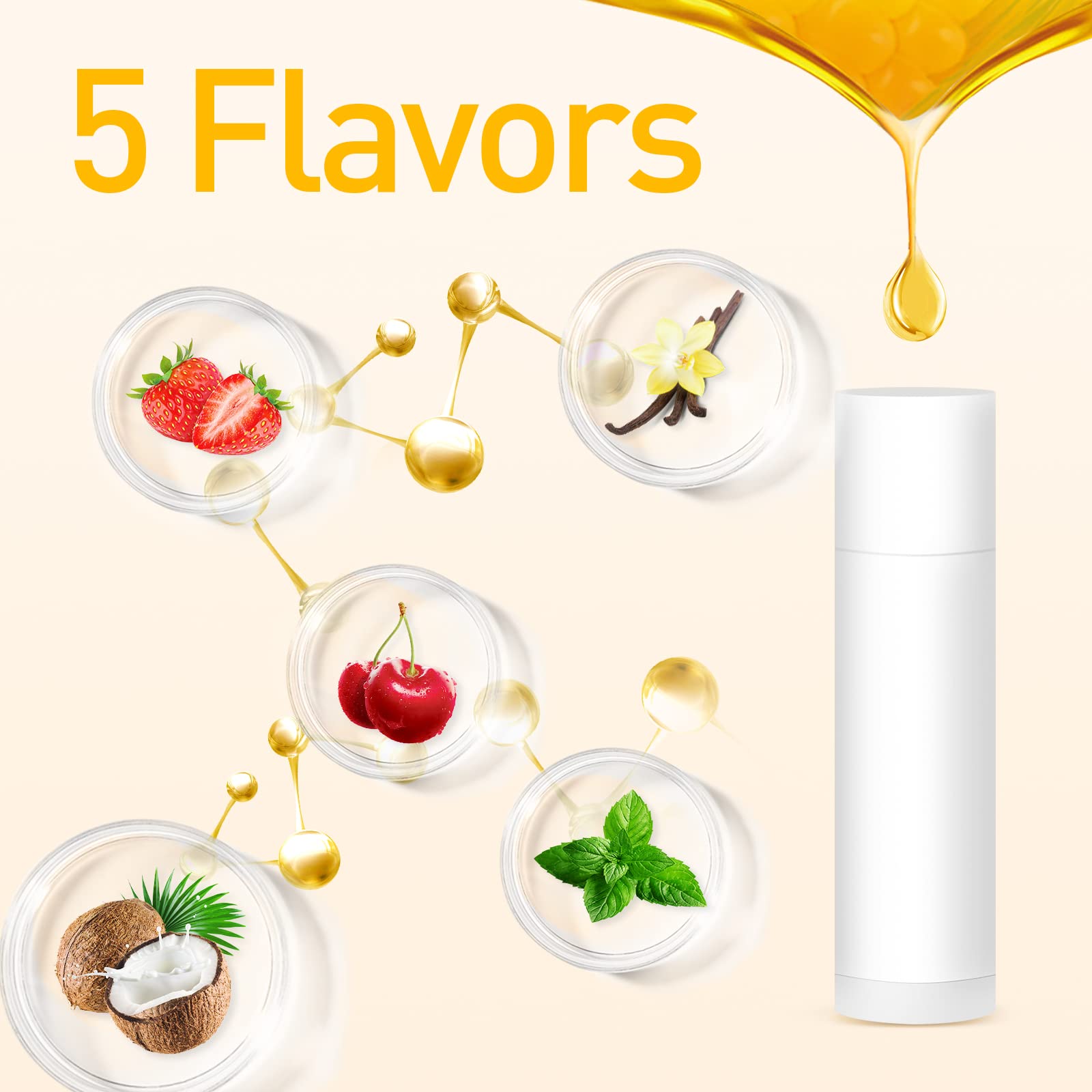 Dmsky 50 Pack Lip Balm Bulk Unlabeled 5 Flavors, Bulk Lip Balm For Business Branding Or Gift Basket Filling, Wedding Or Baby Sho