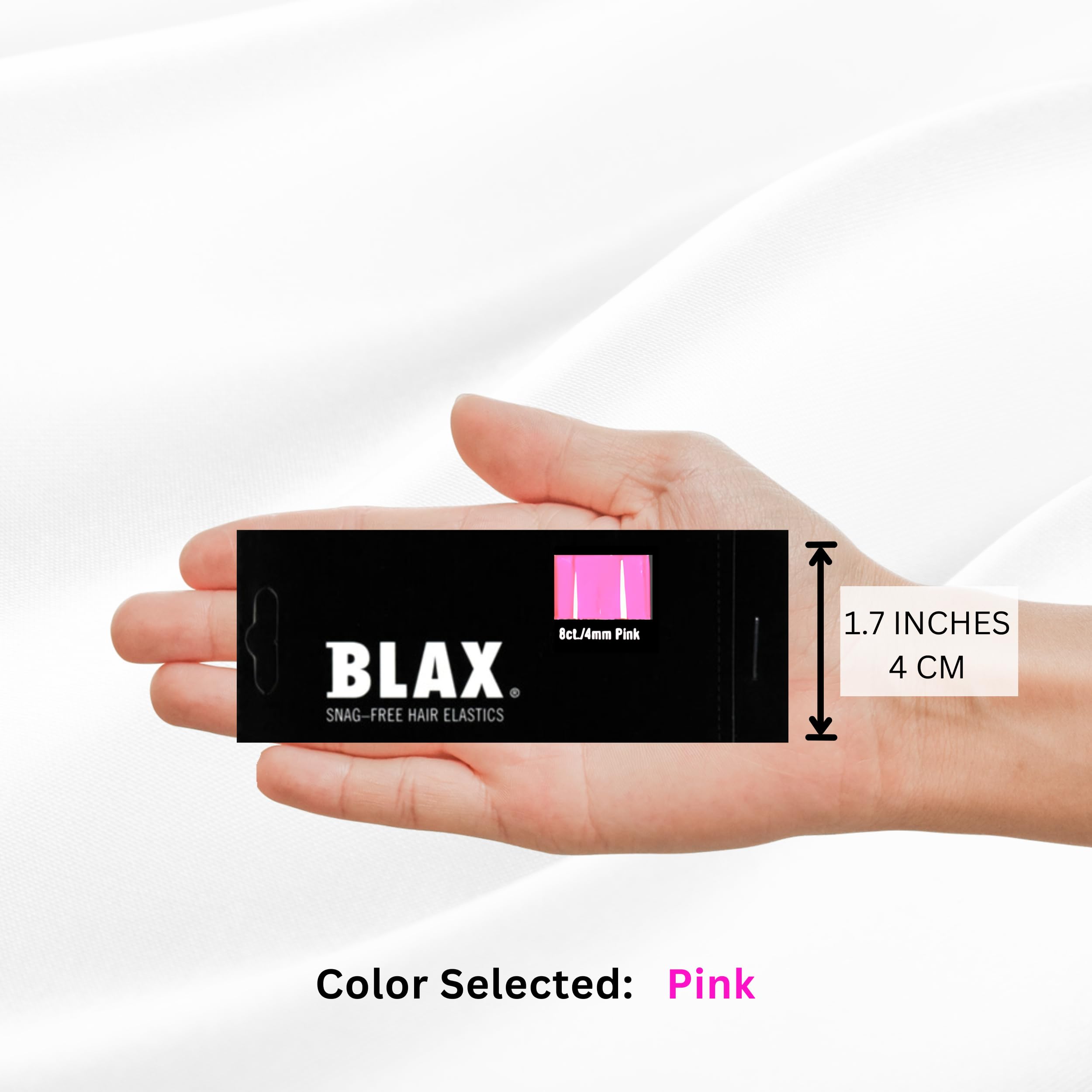 Blax PINK Snag-Free Hair Elastics 4mm, 8 ct