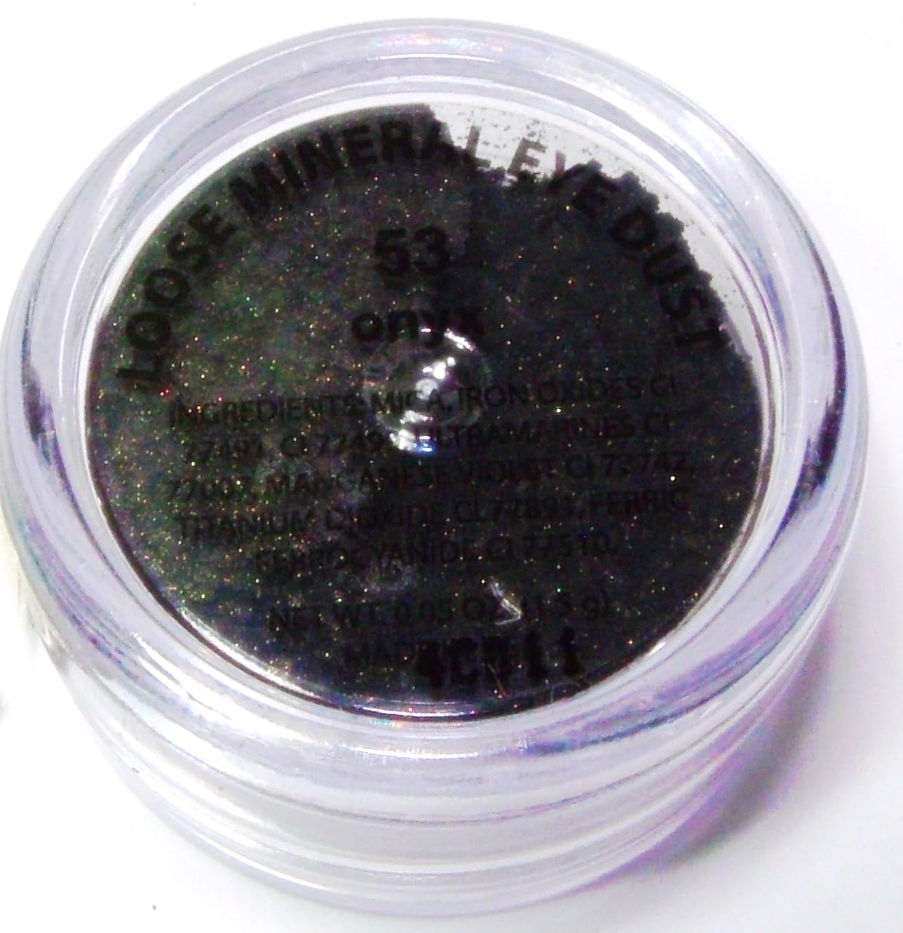 Pure Ziva Beautiful Onyx Black Glitter Smokey Eye Single Loose Eyeshadow; Vegan, Talc & Paraben Free