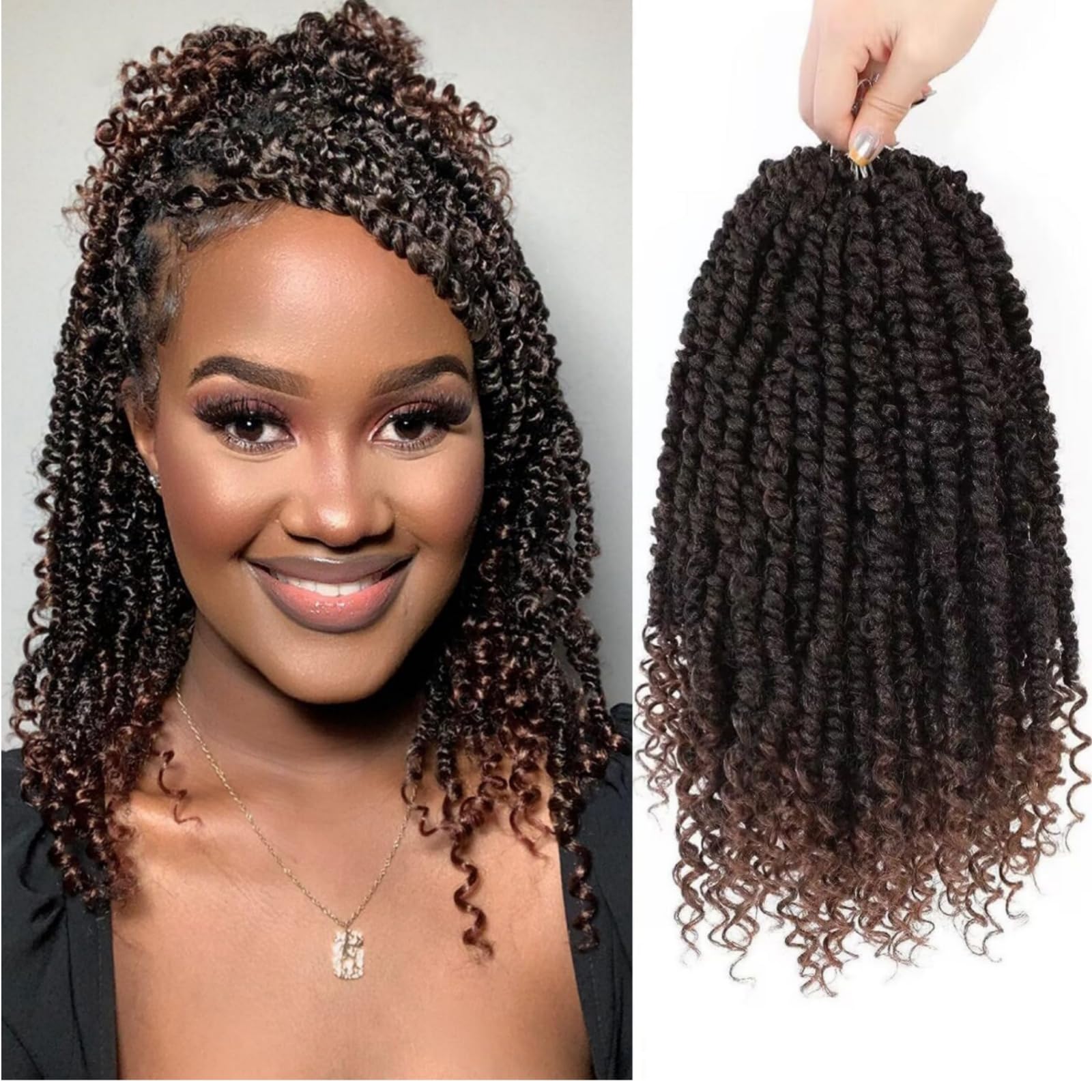 Passion Twist Crochet Hair, Pretwisted Passion Crochet Hair 12 Inch, Passion Twist Crochet Hair 8 Packs Prelooped Passion Twist 