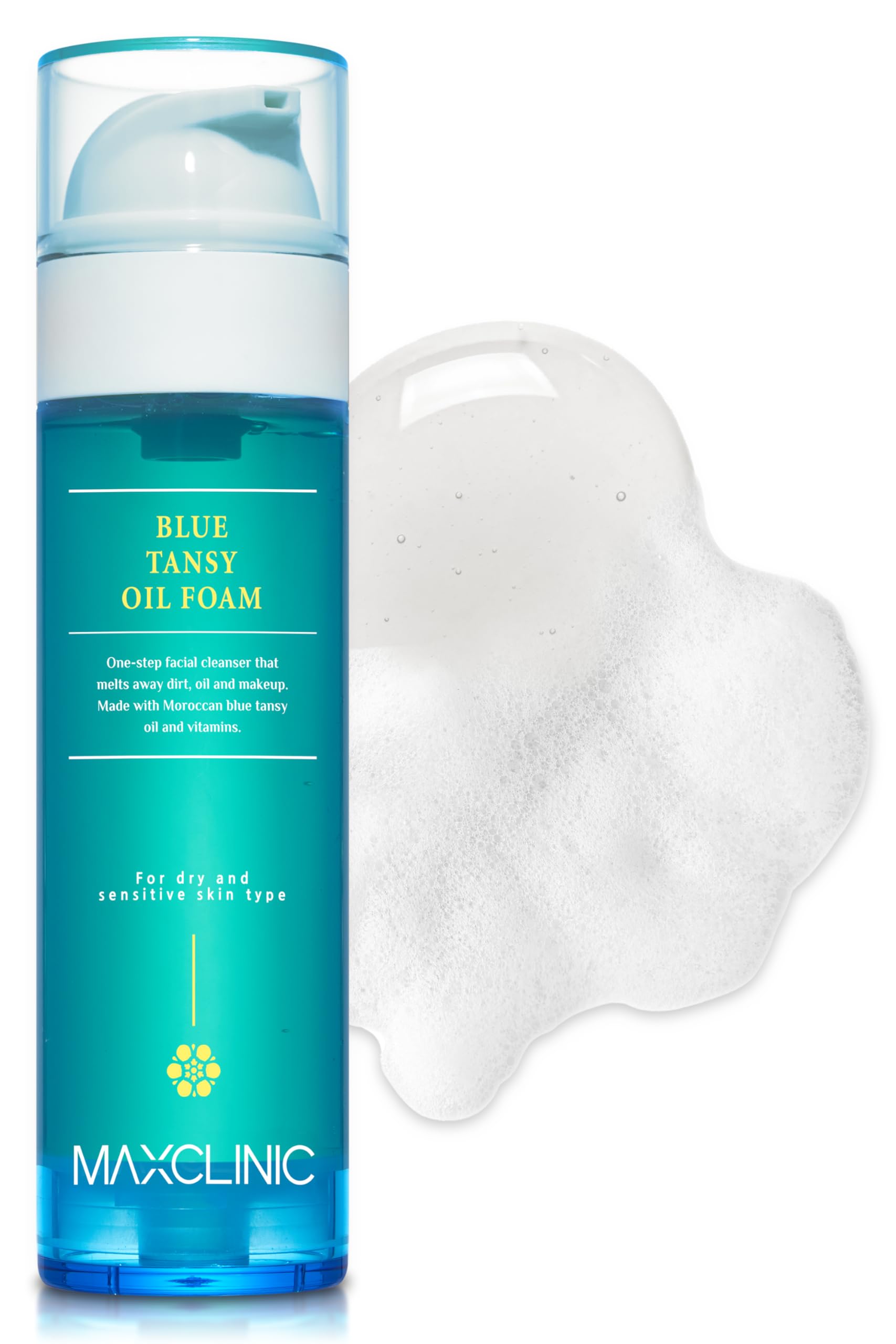 Maxclinic [K-Beauty] Blue Tansy Cleansing Oil To Foam | Daily Face Wash Oil Based Cleanser To Foam | Korean Oil Foaming Face Cle