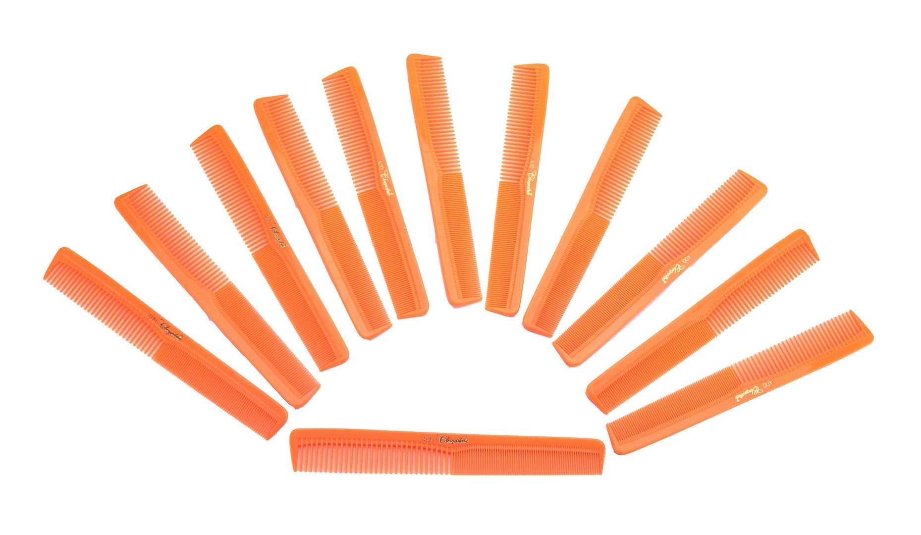 Krest Cleopatra 7 inchAll Purpose Barber Comb. Flat Back Styler Comb. Numbered ruler Comb. Neon Orange. 12-Pack