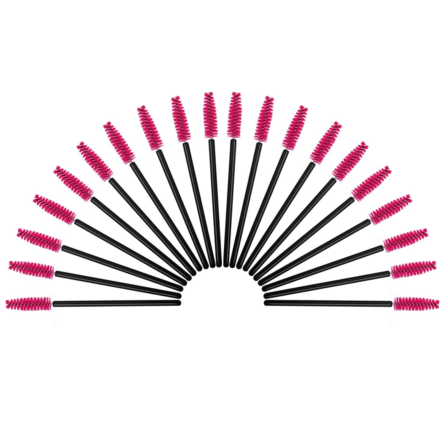 GUMIKE 100PCS Disposable Eyelash Mascara Brushes - Plastic, Rose Color for Eyelash Extension, Eyebrow & Makeup Applications