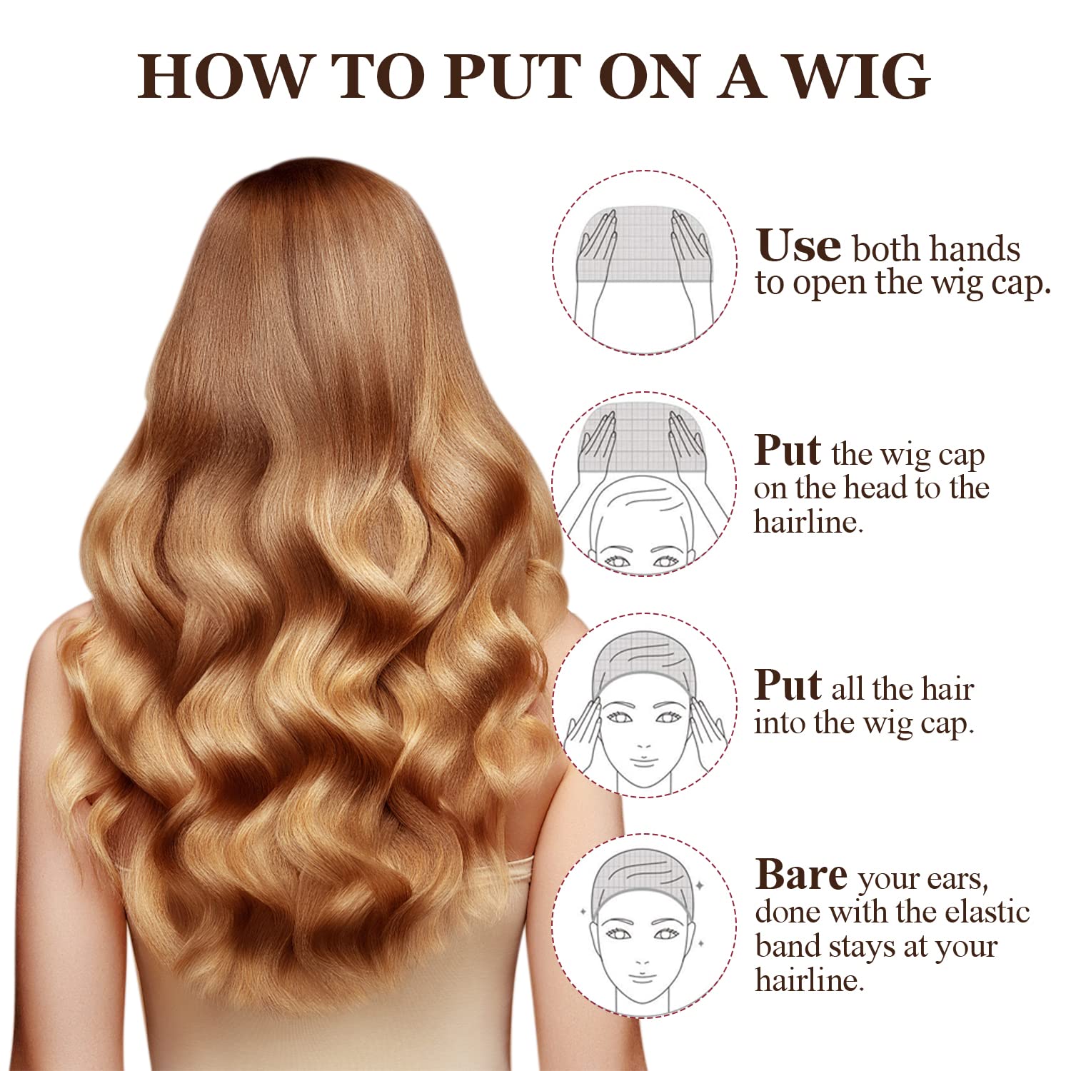 Morgles Wig Cap, 6Pcs Hair Net For Wig Closed End Mesh Net Wig Caps Mesh Wig Cap For Women (Brown,Beige,Black)