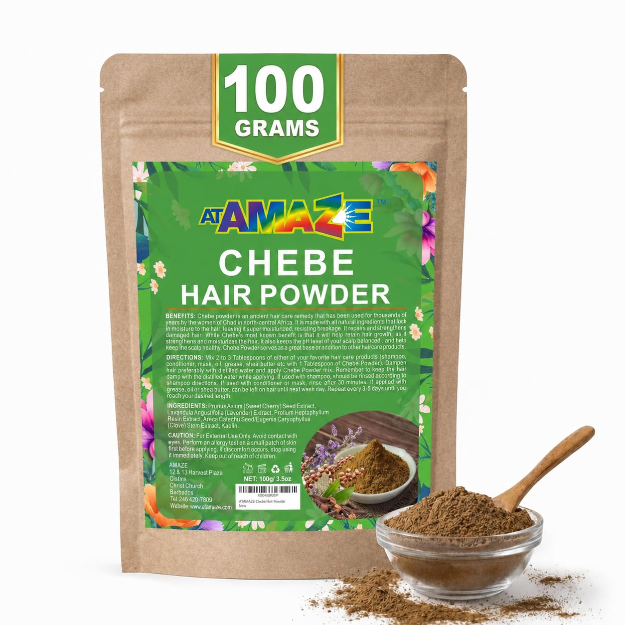Chebe Powder for Hair Growth and Moisture Support, Lavender Scent, 100gr