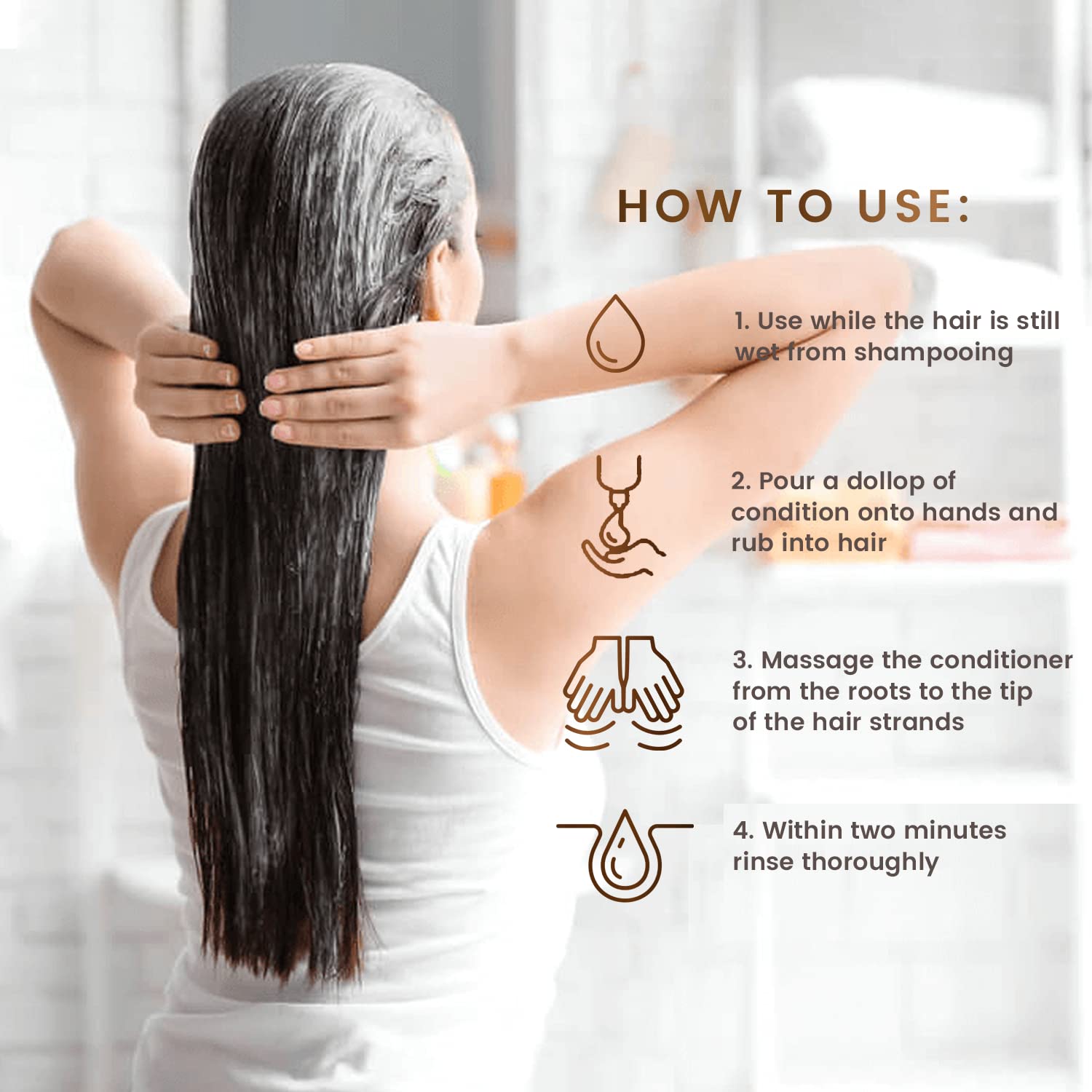 MGA Vegan Hair Conditioner - Organic Formula with Tea Tree for Healthy Hair | Hair Care Product with Natural Herbal Scent | Para