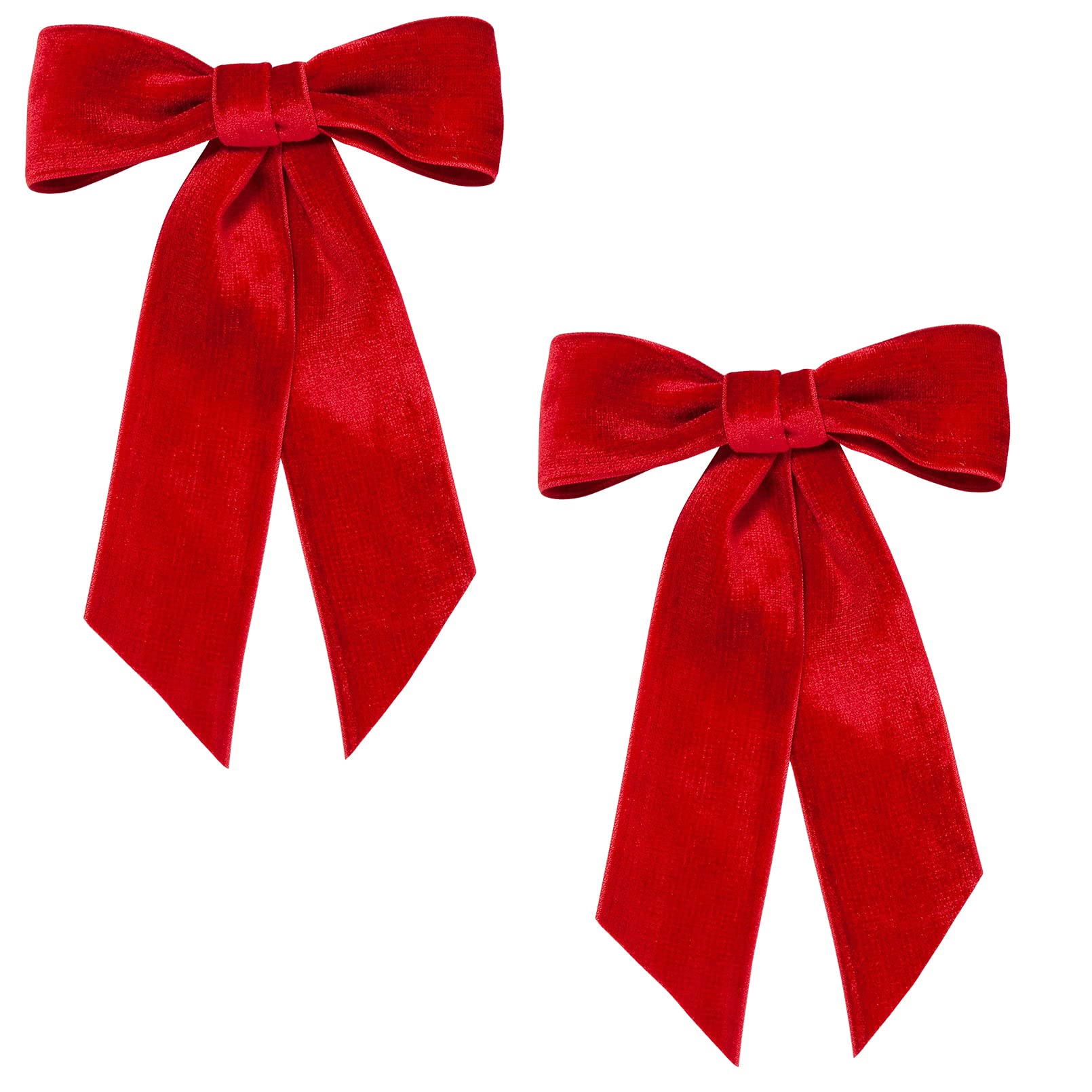 2Pcs Red Velvet Hair Bows Hair Clips 5'' Big Fall Alligator Clips Hair Accessories For Women Girls Toddlers Kids