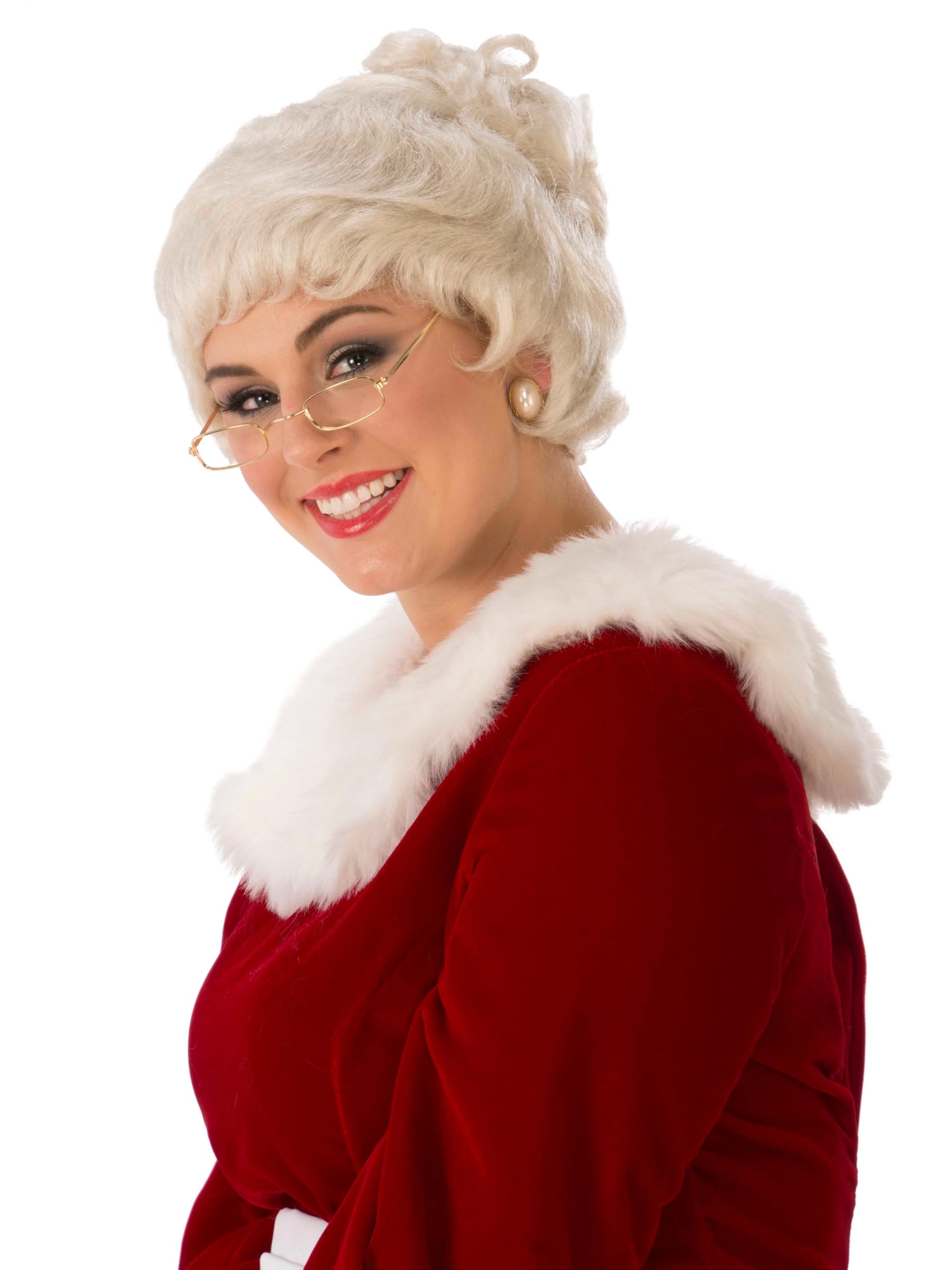 Rubie's womens Deluxe Mrs. Claus Costume Wig, White, One Size US