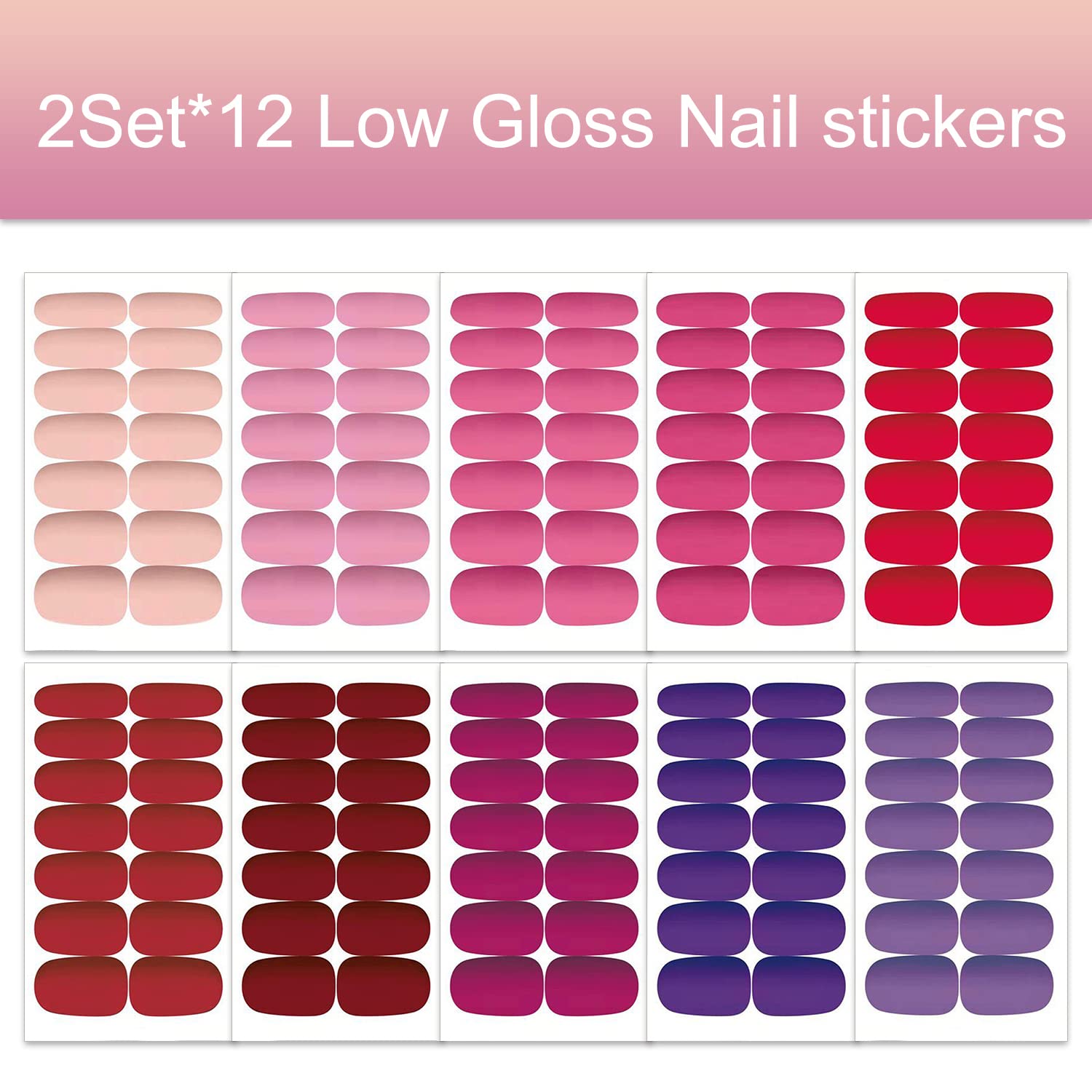 WOKOTO 20 Sheets Matte Solid Nail Polish Strips Stickers Warm Tones Low Gloss Nail Stickers Full Nail Wraps Real Nail Polish Sti
