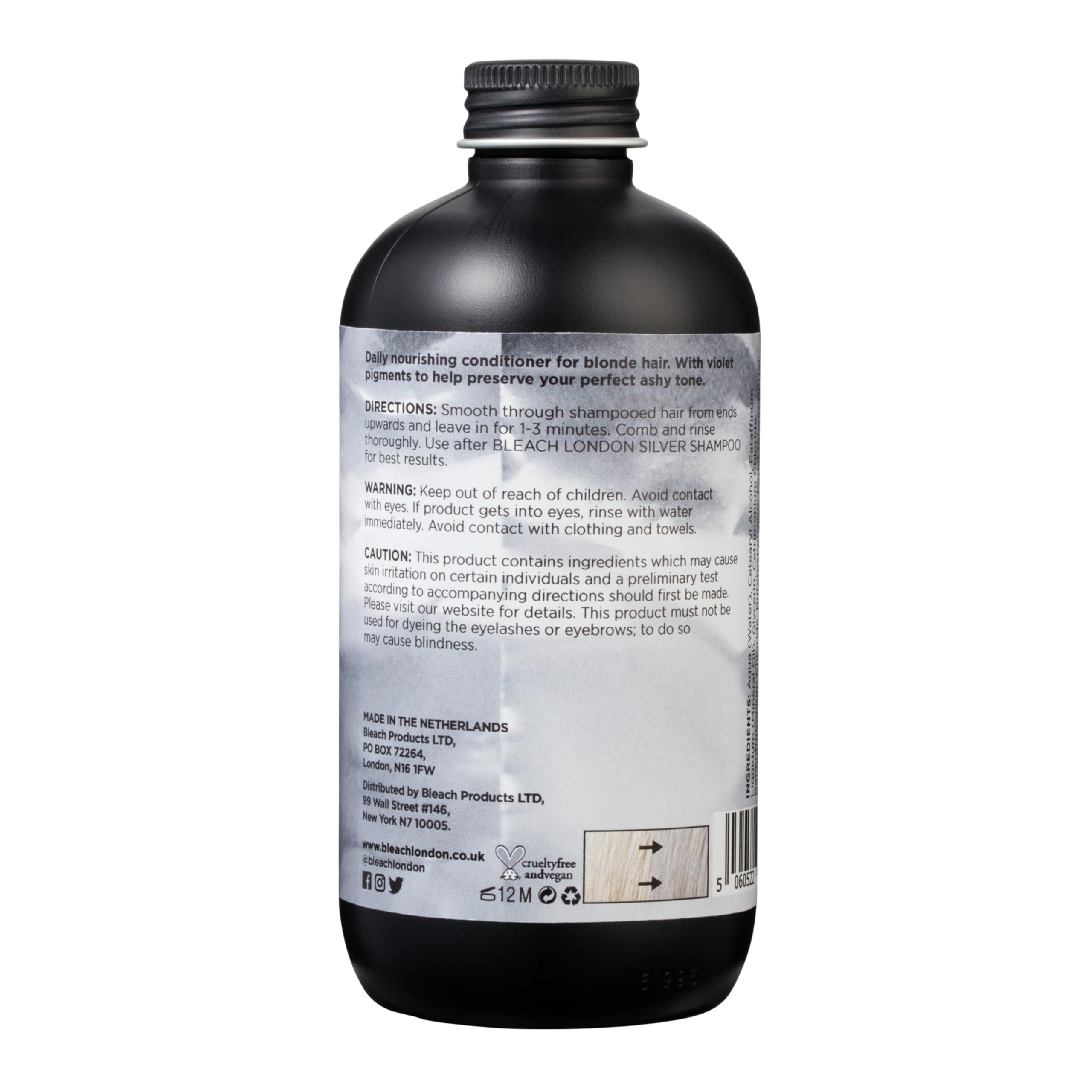 BLEACH LONDON Silver Conditioner - Ashy Blonde Rinse, Color Toning and Preserving, Vegan, Cruelty Free, Daily Hair Nourishment,
