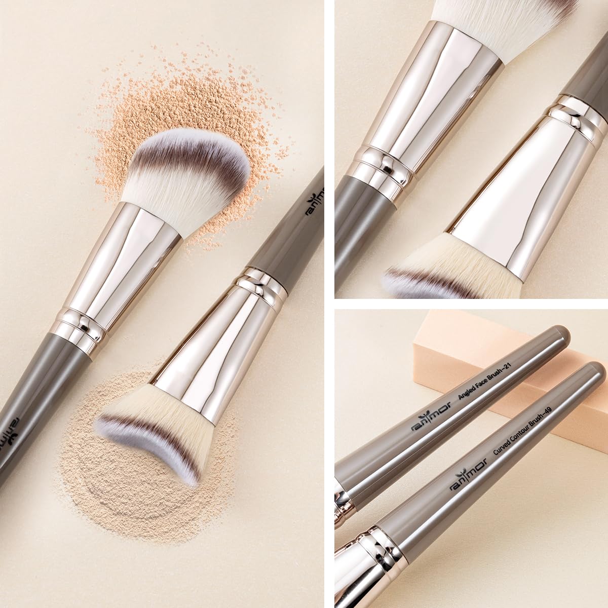 Anmor Contour Brush Set, Premium Contour Blush Bronzer Face Makeup Brush, Perfect For Cheek Jaw Nose Blending Contouring Polishi