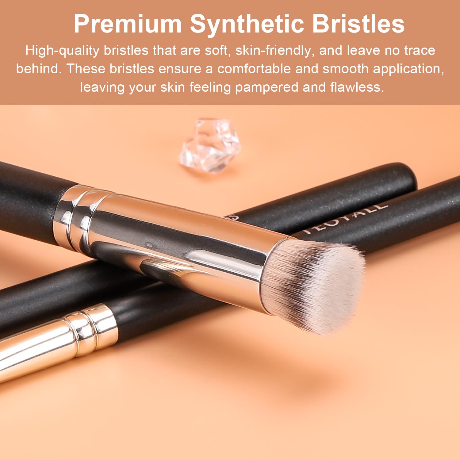 Teoyall Concealer Brush Set, Flat Top Blush Brush, Angled Nose Contour Brush Ultra-Thin Eyeliner Eyebrow Brush For Flawless Fini
