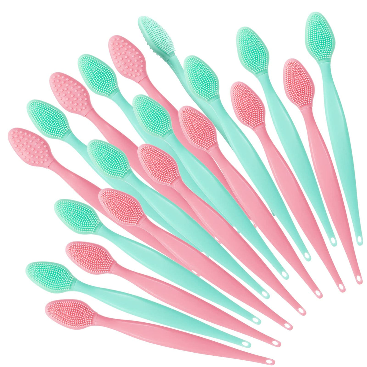 20 Pack Silicone Lip Scrub Brushes, Beomeen Double-Sided Exfoliating Lip Brush Soft Silicone Lip Scrubber Exfoliator Tool Blackh
