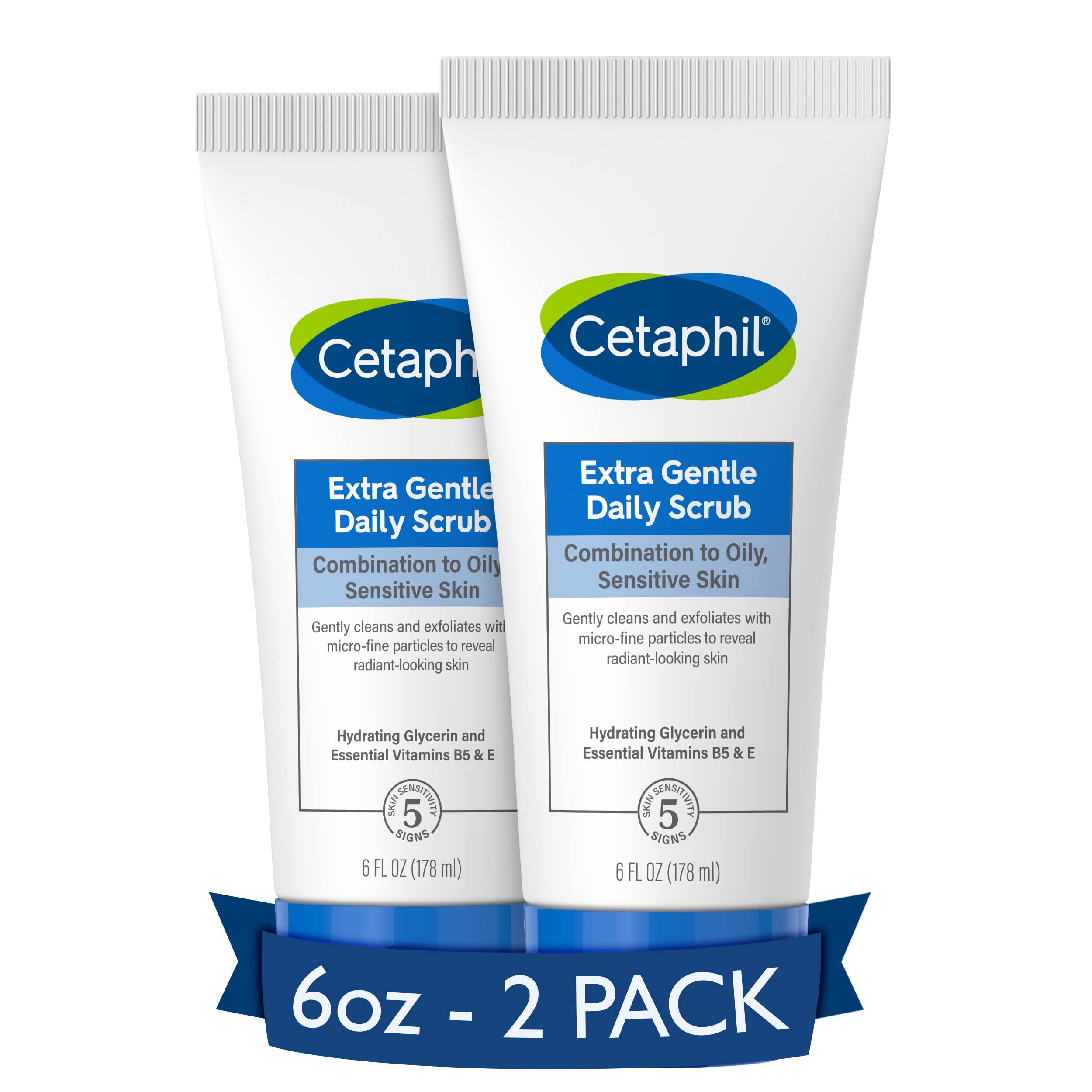 Cetaphil Exfoliating Face Wash, Extra Gentle Daily Face Scrub, Gently Exfoliates & Cleanses, For All Skin Types, Non-Irritating