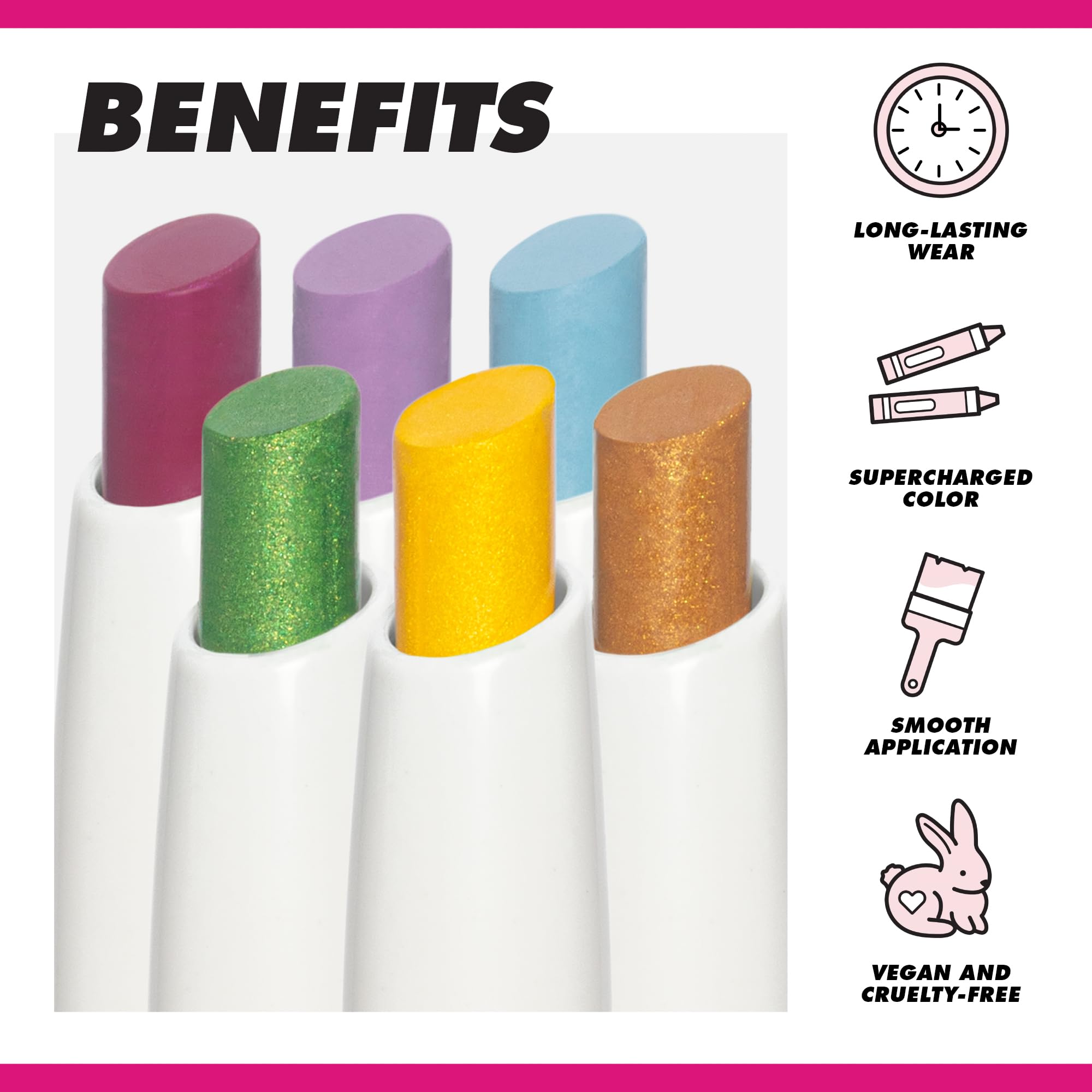 Lime Crime Electric Slide Eyeshadow & Brush Stick, LOL (Metallic Lavender) - Lightweight 2-in-1 Eyeshadow Smudge Stick with Angl