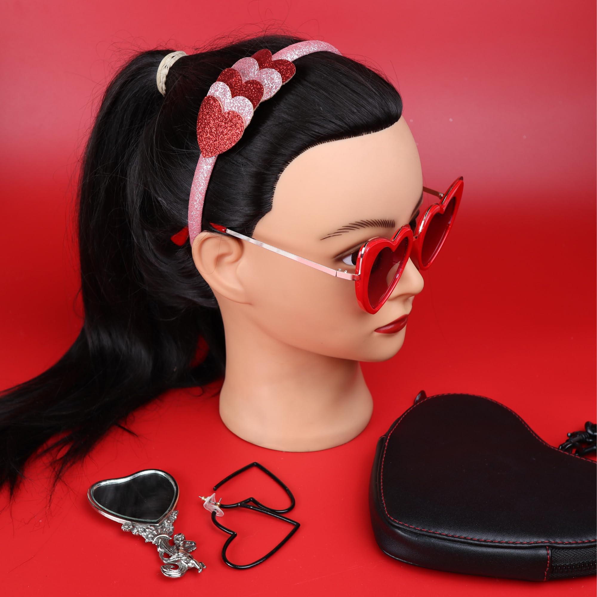 Needzo Sparkly Heart Valentine'S Day Headband, 2025 Vday Party Hair Accessory, One Size