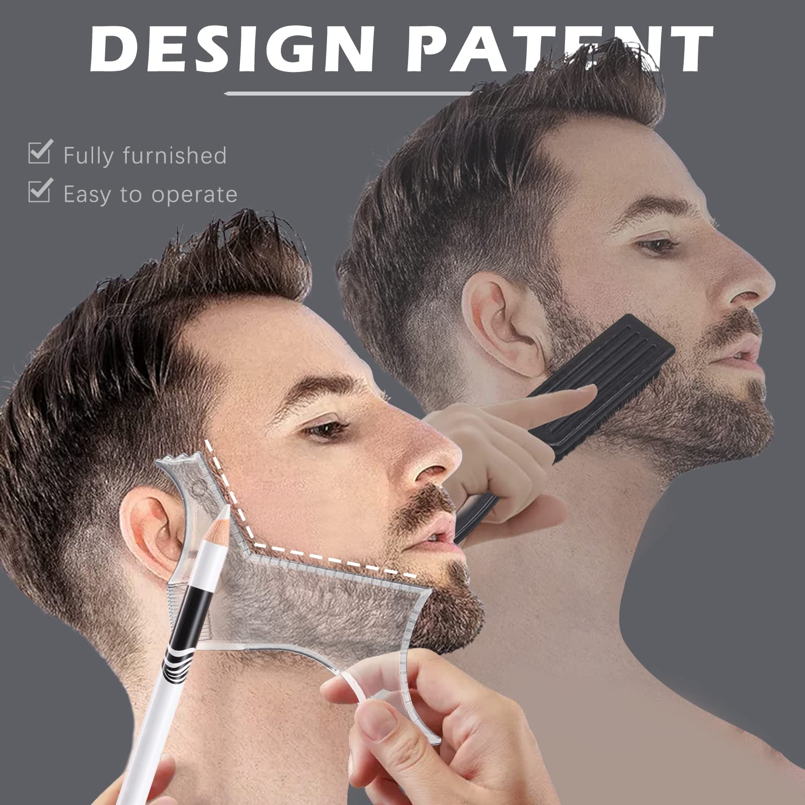 NewBang 8 Pieces White Barber Pencil Set Edge Hairline Razor Trace Pencils Beard Guide Beard Hairline Outliner and Beard Shaping