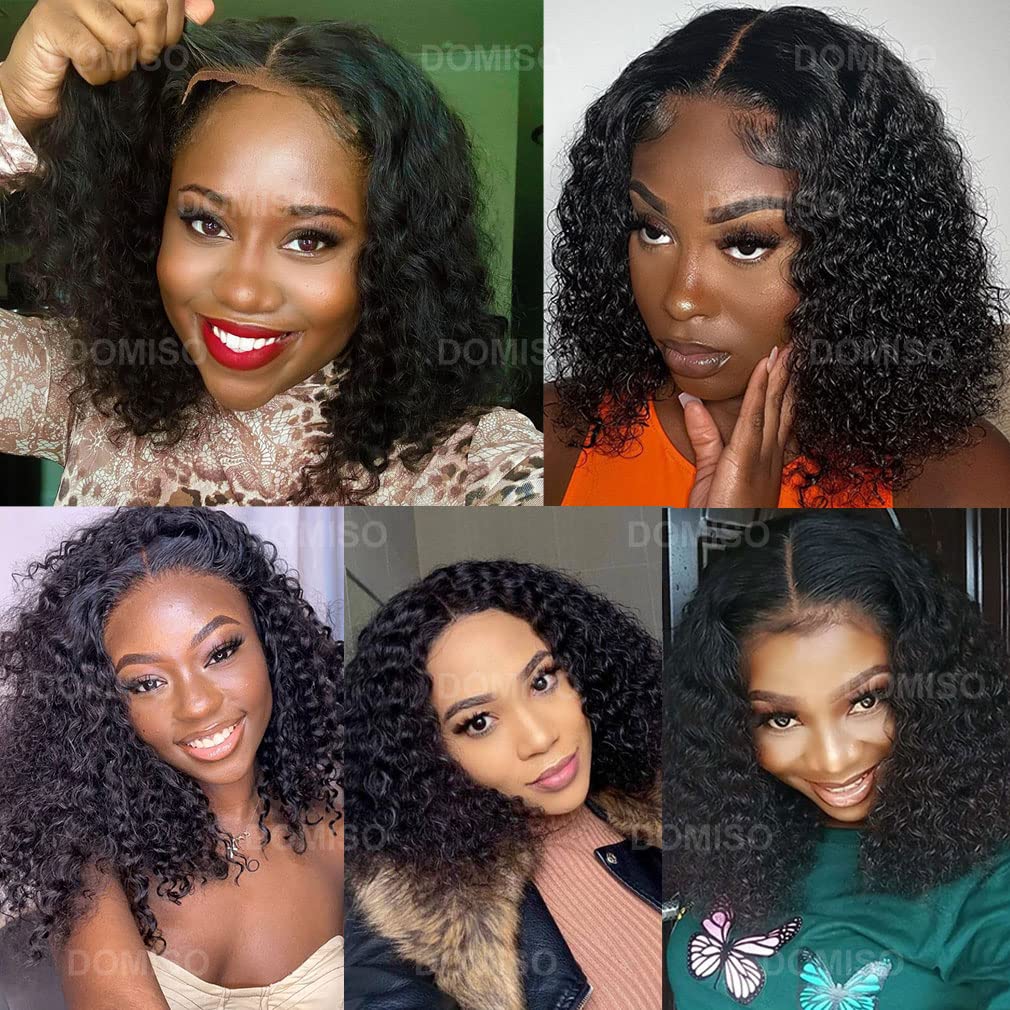 Domiso Glueless Wear And Go Bob Wigs For Women Human Hair Deep Wave Bob Wig Lace Front Wigs Human Hair Glueless Ready To Wear Wi