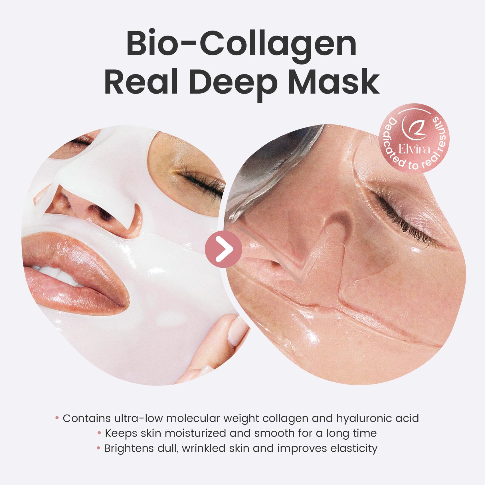 Elvira Bio-Collagen Face Mask - Deep Hydrating Overnight Face Mask, Korean Skincare, Facial Treatments & Masks For Women - Firmi