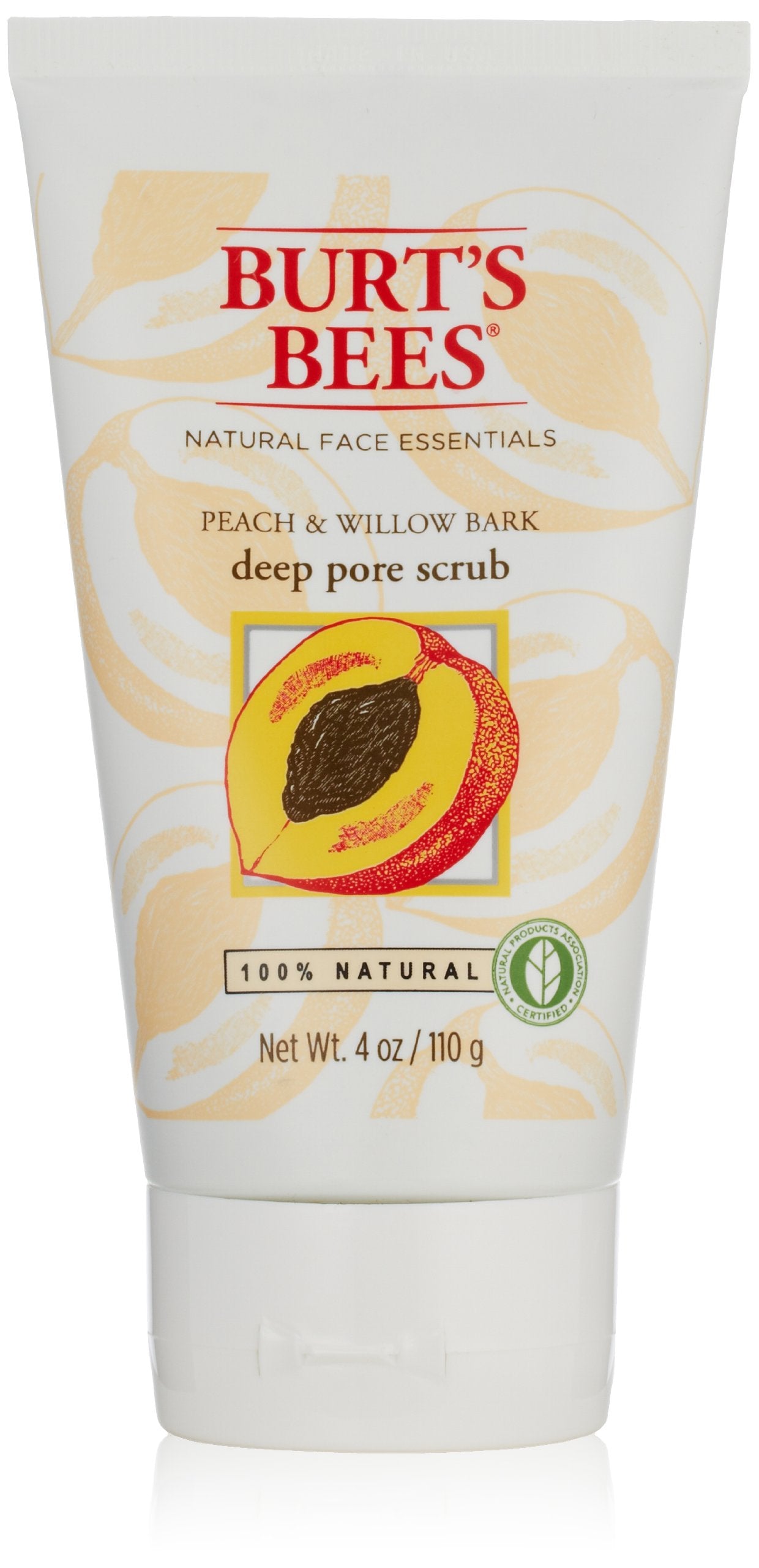 Burts Bees Peach and Willowbark Deep Pore Scrub, 4 Ounces (Pack of 2)
