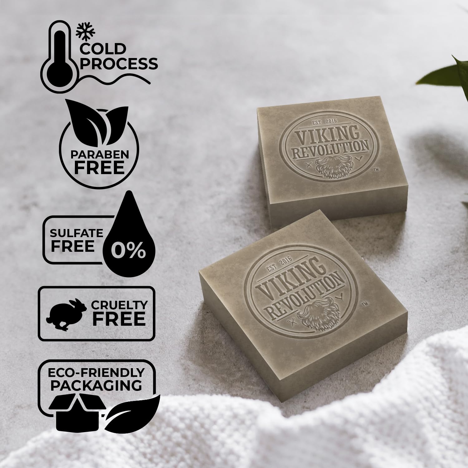 Viking Revolution Sandalwood Natural Soap for Men - Mens Soap Bar with Essential Oils Cold Pressed Bar Soap for Men - Nourishing
