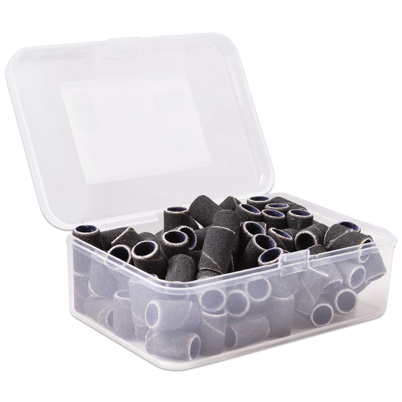 100 Pcs Large Black Nail Drill Bits Sanding Bands for Nail Drill 180 Coarse Grit - Nail File for Acrylic Nail Gel Manicures Pedi