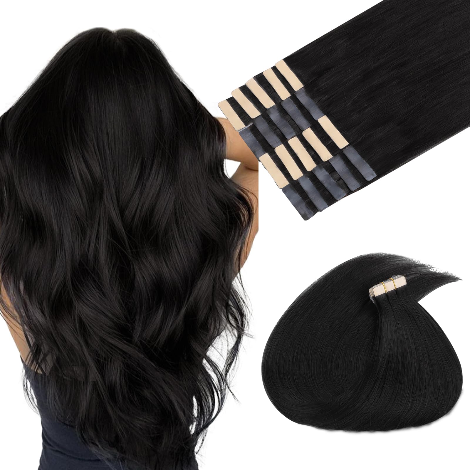 Maxita Hair Extensions Tape In Natural Black Hair Extensions Tape In Extensions Remy Human Hair Seamless Straight Human Hair Ext