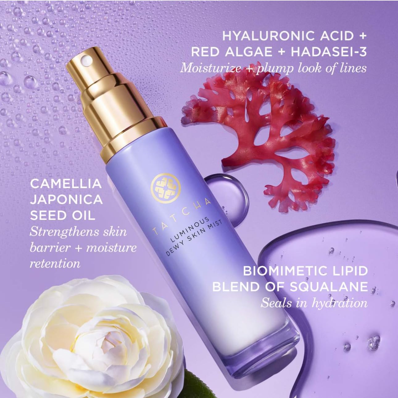 Tatcha Luminous Dewy Skin Mist | Hydrating Face Mist for Glowing Skin, 40 ml | 1.35 oz
