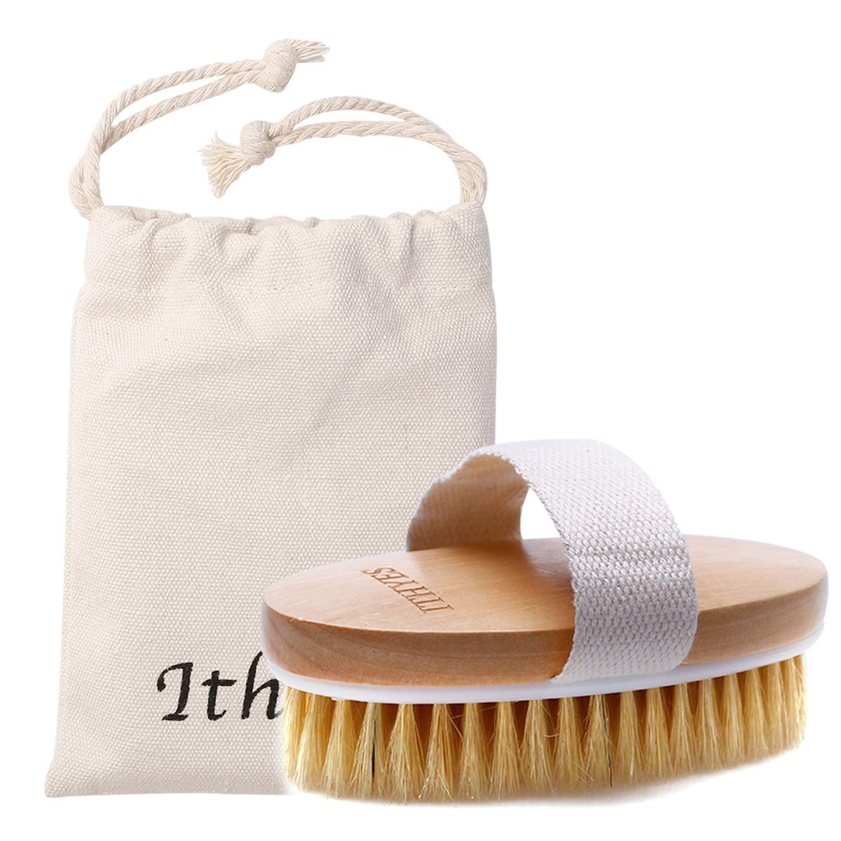 Ithyes Dry Brushing Body Brush Exfoliating Brush Natural Bristle Bath Brush For Remove Dead Skin Toxins Cellulite,Treatment,Impr
