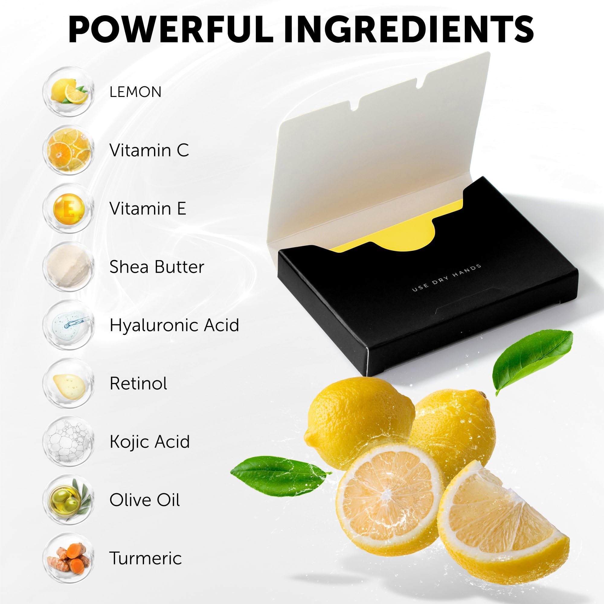 VALITIC Brightening Lemon Turmeric Kojic Acid Paper Soap - Vitamin C, Retinol, Collagen - Original Japanese Complex - Hyaluronic