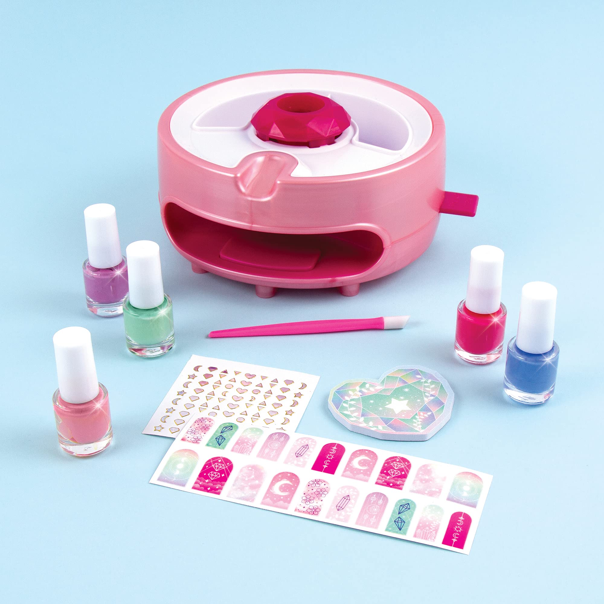 Make It Real Nail Dryer & Polish Set - 5 Vibrant Colors, Non-Toxic, Acrylic, Model 2509, Perfect for Girls & Teens