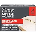 Dove Men+Care Body & Face Bar, Deep Clean 4.25 Oz Bars, 2 Ea (2 Pack)