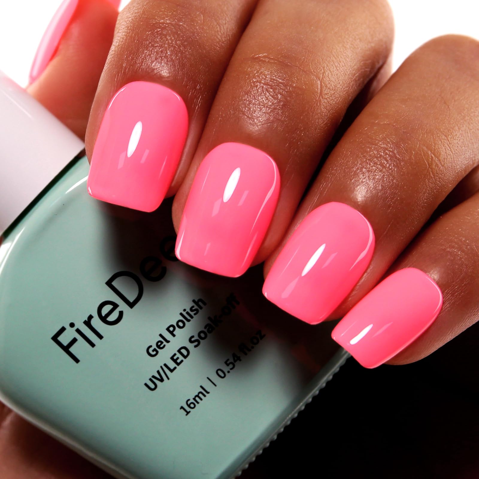 Firedeep Neon Pink Gel Nail Polish Hot Pink Nail Polish UV/LED Soak Off Gel Polish for Autumn and Winter Manicure 0.54 Fl Oz 1Pc