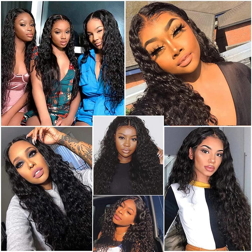 Water Wave 4X4 Lace Frontal Human Hair Wigs Pre Plucked Glueless 180% Density Wet And Wavy Curly Human Hair Lace Closure Wigs Fo