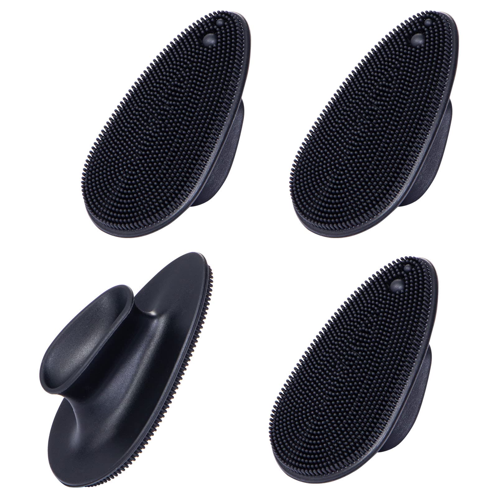 4 Pack Silicone Face Scrubber, Beomeen Facial Cleansing Brush Soft Silicone Facial Exfoliation and Massage Brush Blackhead Scrub