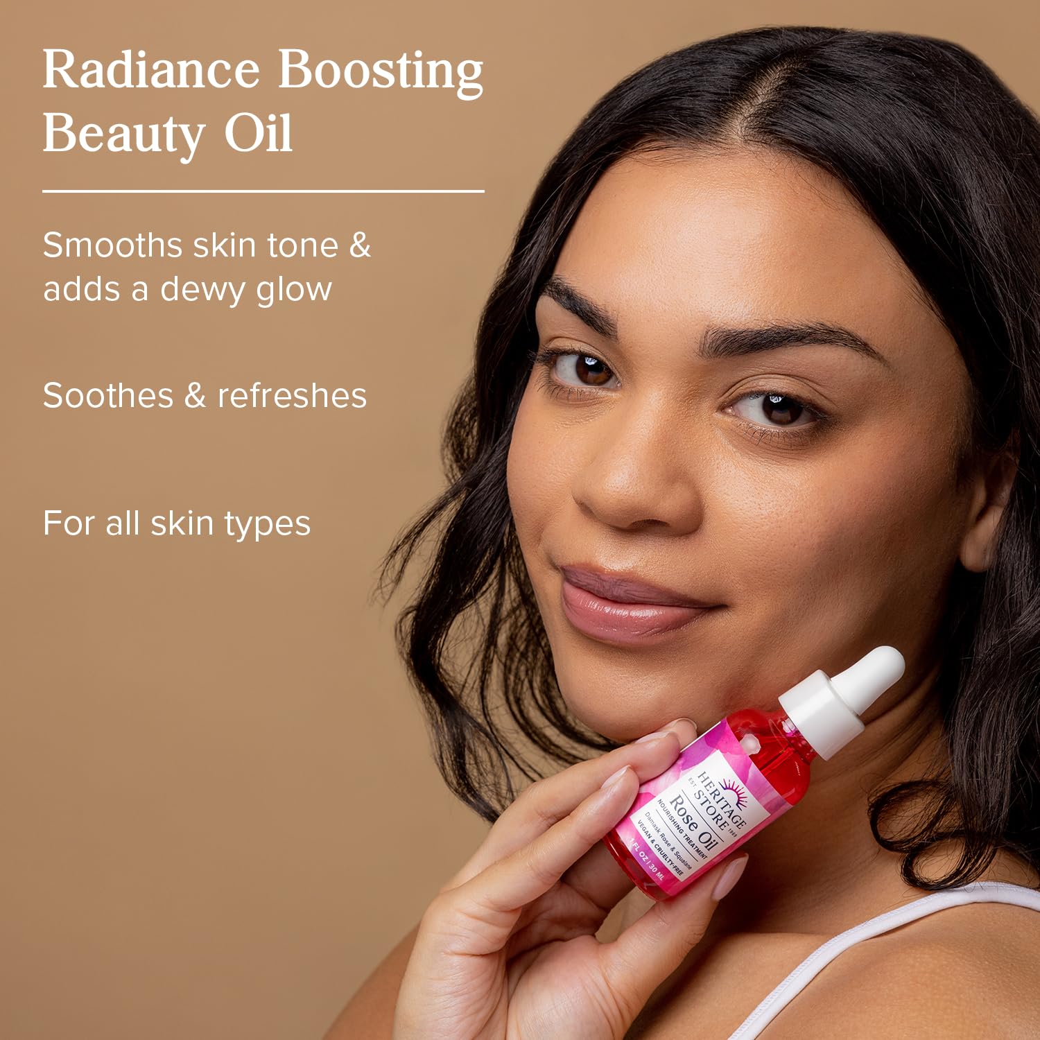 Heritage Store Rose Oil Nourishing Treatment - Hydrating Face Oil For A Natural Glow - Dry To Combination Skin Care W/ Organic R