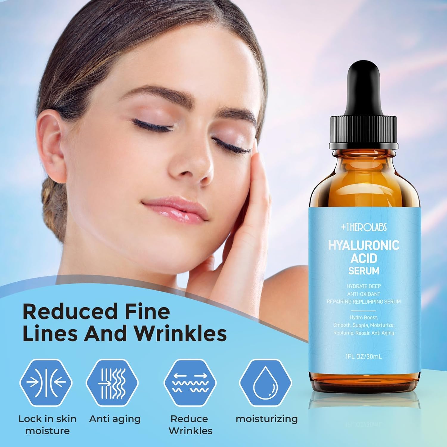+1Herolabs Face Serum Set - Retinol Serum & Hyaluronic Acid For Face - Anti Aging Skin Care Set For Women - Firm, Wrinkle Smooth