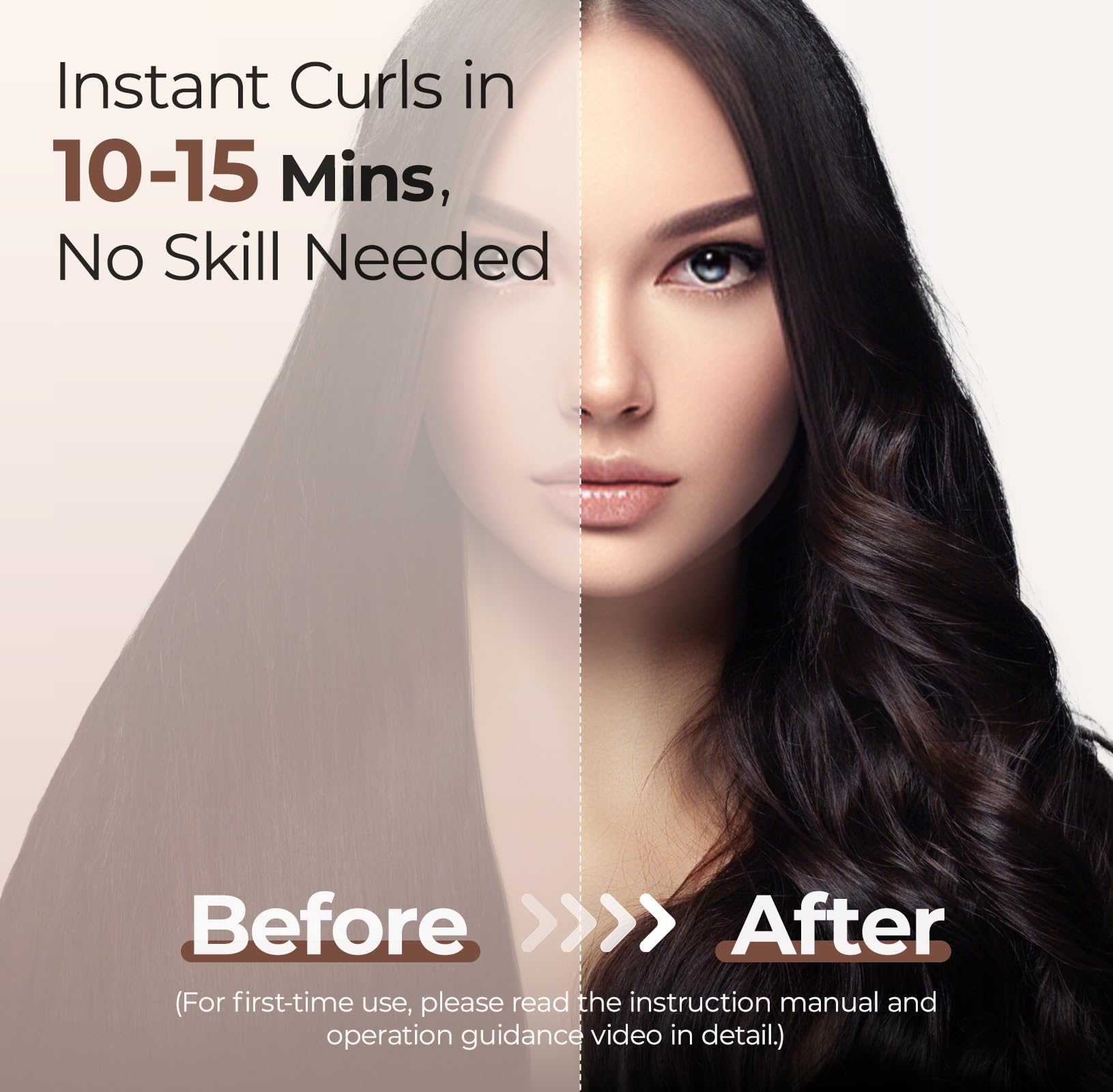 Automatic Curling Iron 1 1/4 Inch, Rotating Ionic Hair Curler Wand With 3 Temperatures, Anti-Scald, Auto Shut-Off Spin Iron For