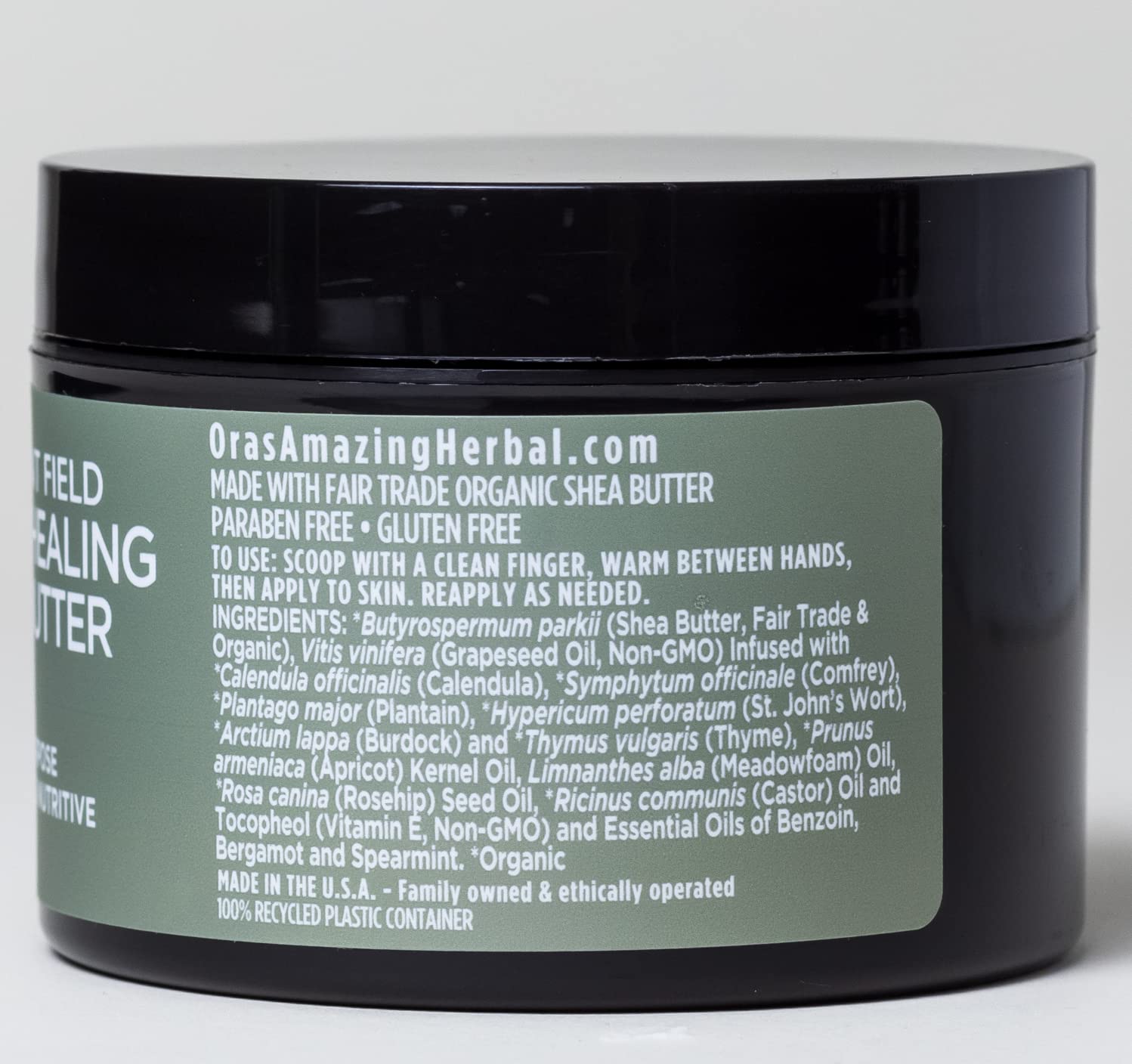 Ultra Healing Body Butter, Intensive Moisturizer For Dry Skin, Spearmint & Bergamot Essential Oil, Oras Amazing Herbal, 2 oz, Pe
