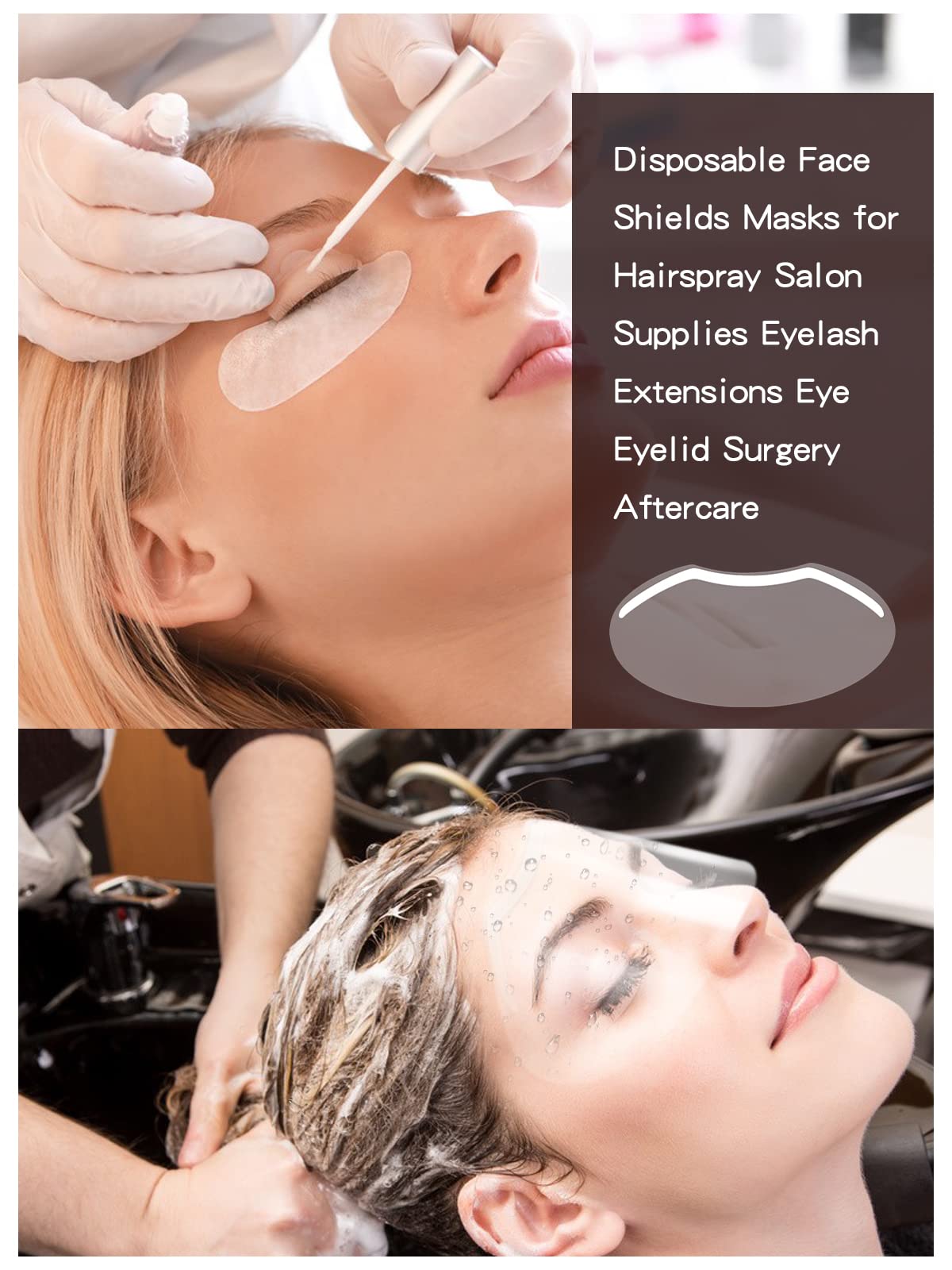 Ebanku 200 Pcs Microblading Permanent Makeup Shower Face Shields Visors, Disposable Face Shields Masks For Hairspray Salon Suppl