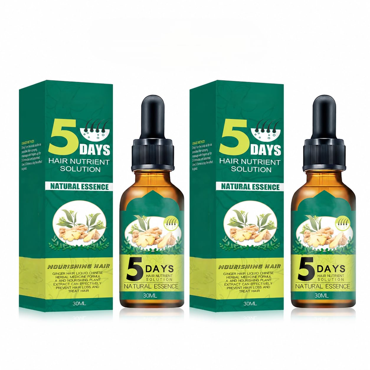 Viareline 5 Days Hair Nutrient Solution Ginger Serum, 30ml