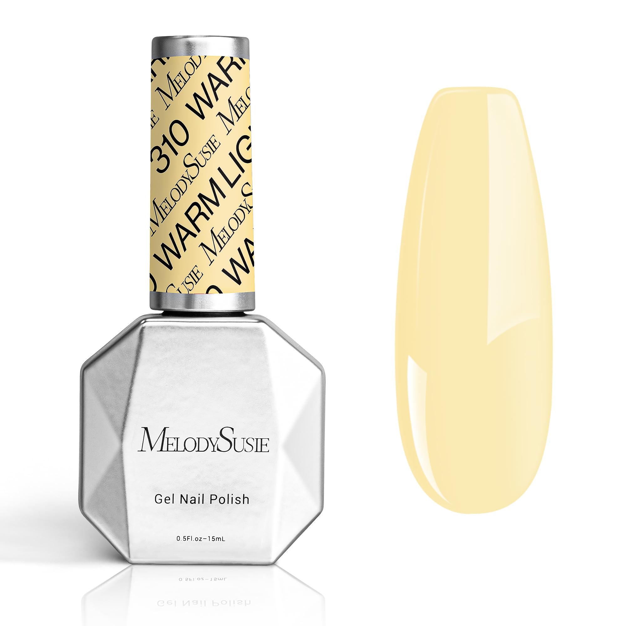 MelodySusie Gel Nail Polish,15ML Pastel Yellow Color Soak Off UV LED Funny Bunny Gel Polish Gift for Women Nail Art Manicure Sal