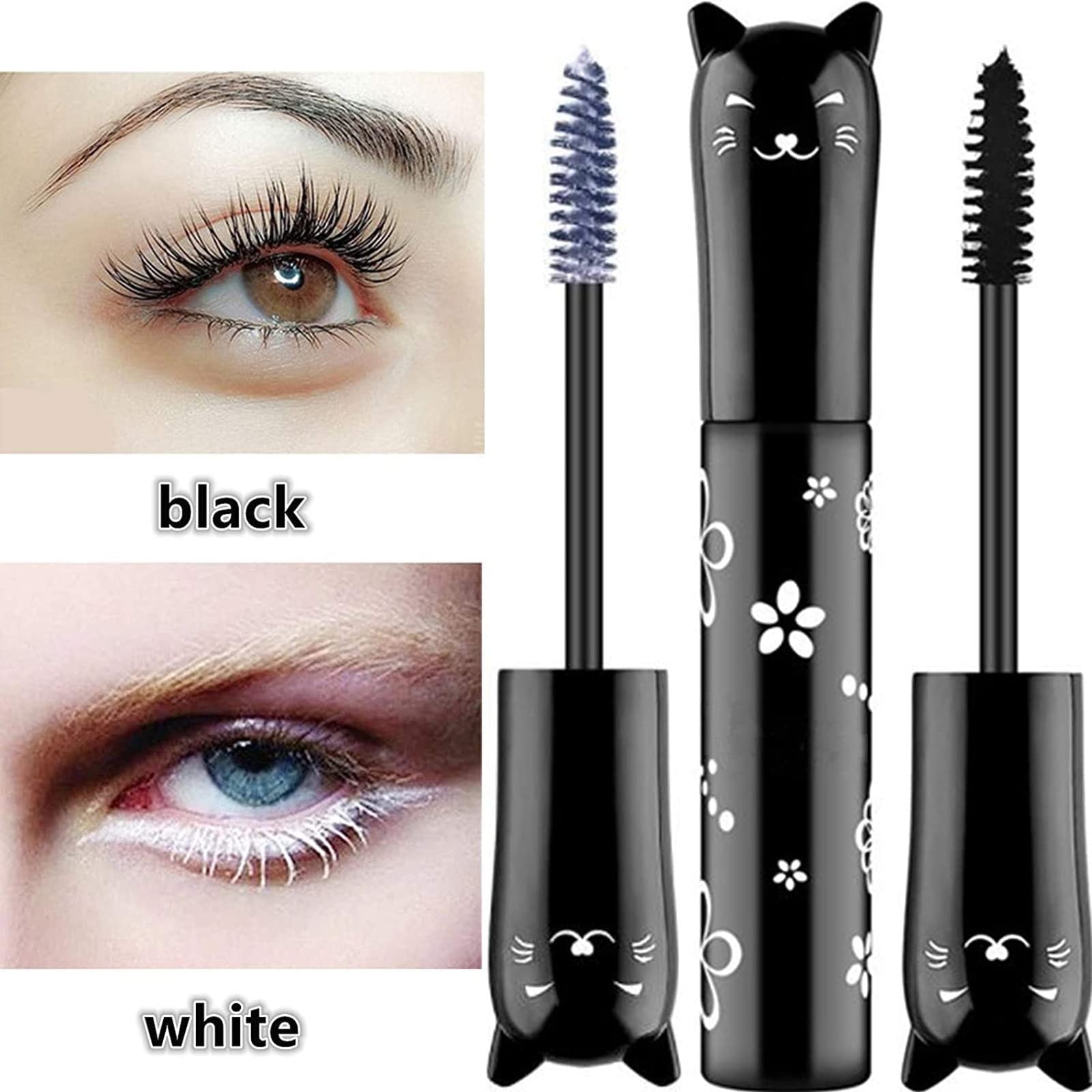 White Lashes Volume Mascara Extensions Makeup Lash Waterproof Fast Dry Eyelashes Curling Lengthening Primer Eye Lashes Party Sta